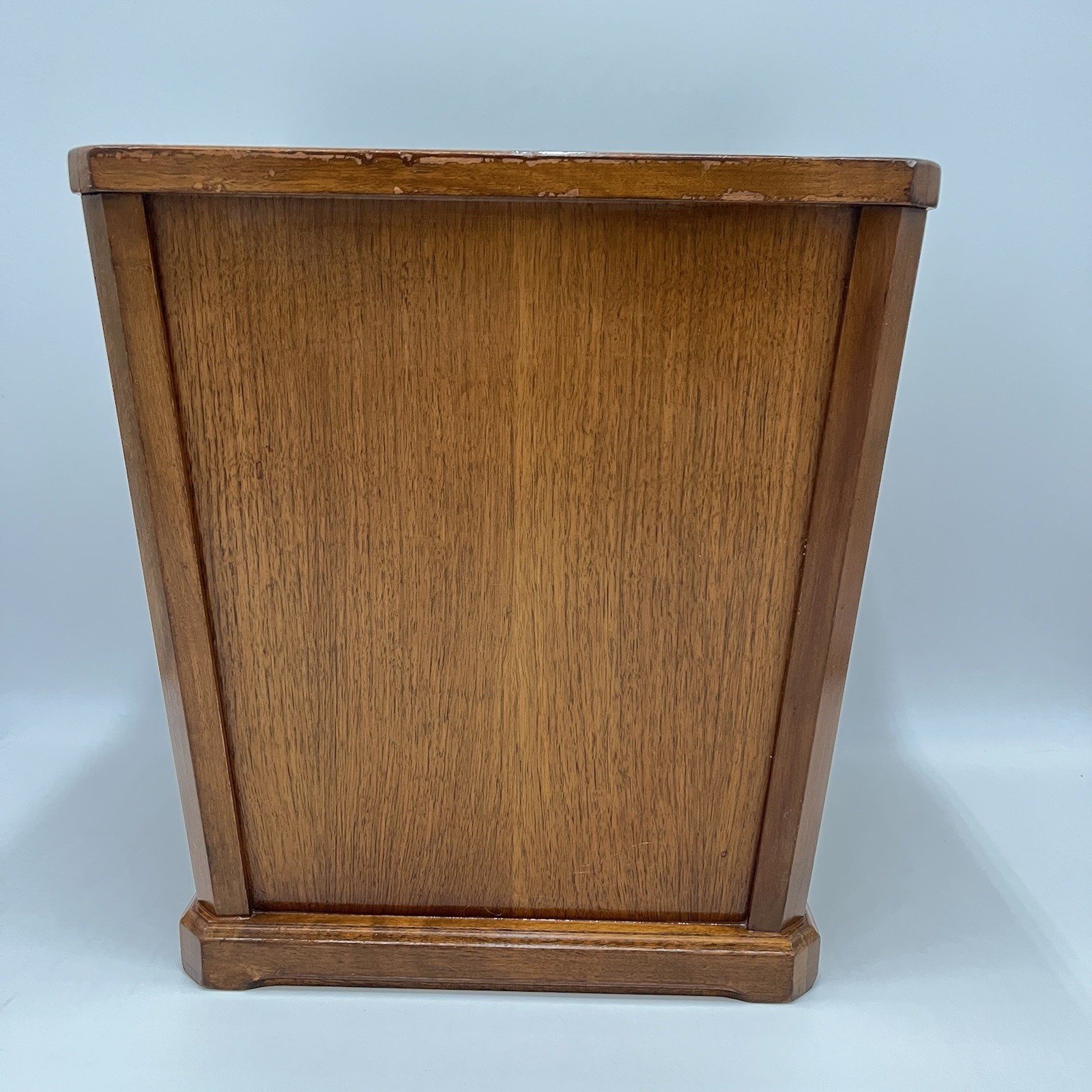 NUCRAFT Furniture 14” Walnut Wastepaper Basket MCM Grand Rapids MI Magazine Bin NUCRAFT Furniture 14” Walnut Wastepaper Basket MCM Grand Rapids MI Magazine Bin