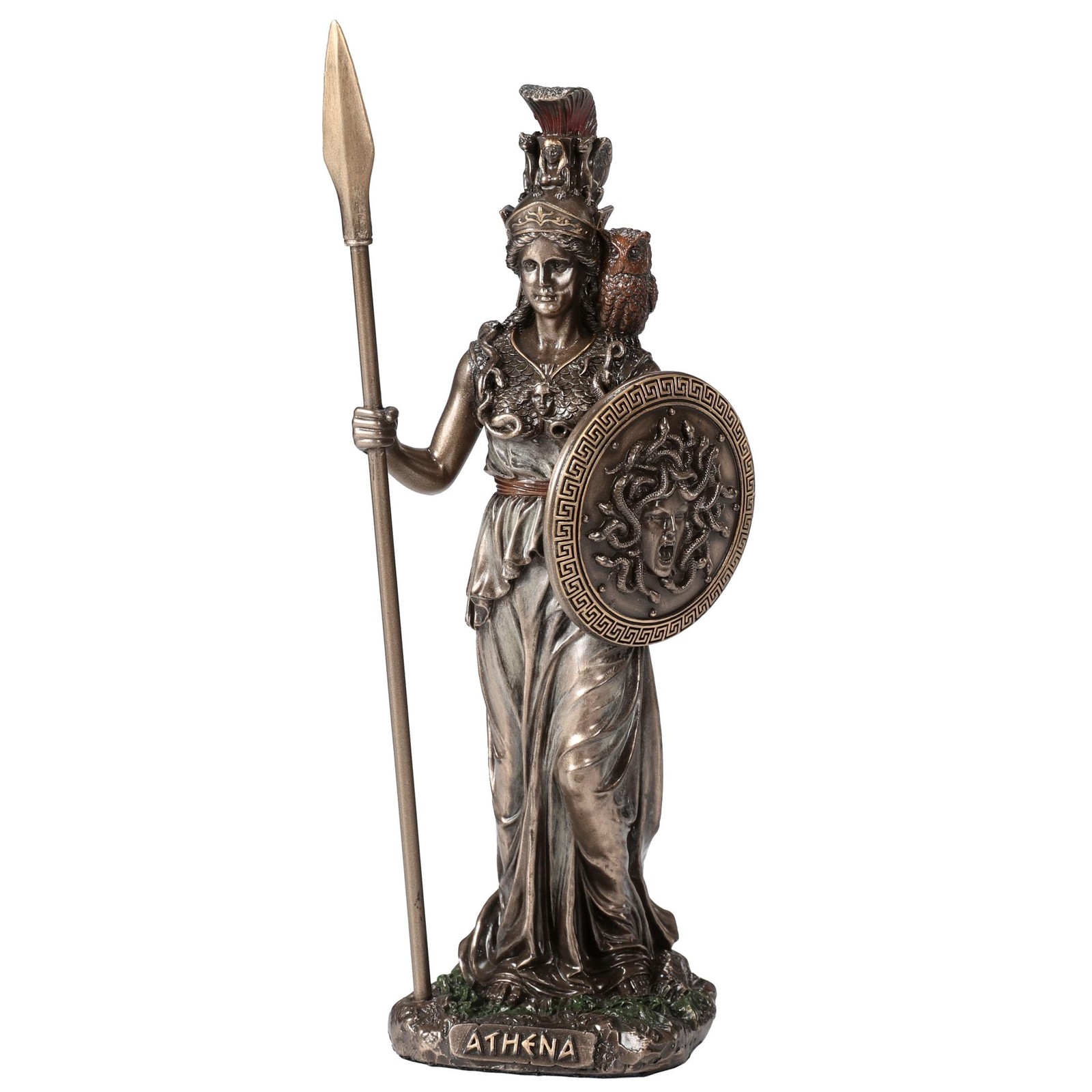 Veronese Design 6 1/2 Athena The Greek Goddess of Wisdom Resin Sculpture, Bronze