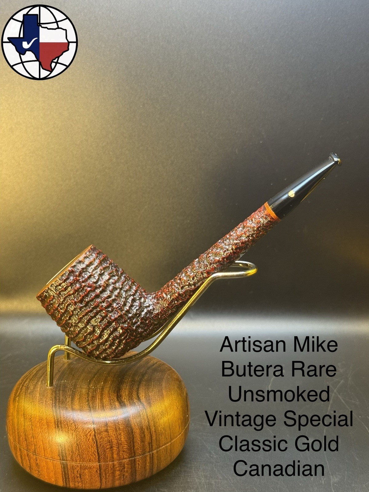 Artisan Mike Butera Rare Unsmoked Vintage Special Classic Gold Canadian Pipe