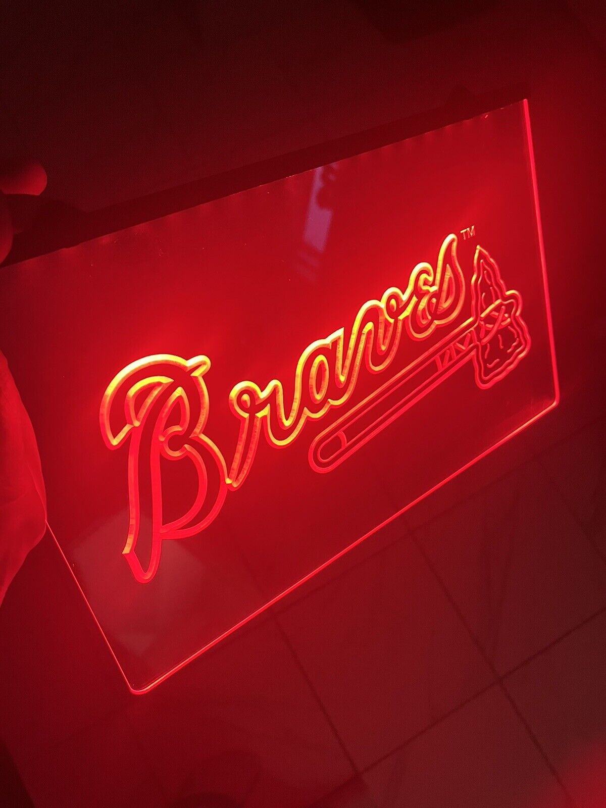 MLB ATLANTA BRAVES  LOGO LED Light Sign for Game Room,Office,Bar,Man Cave.