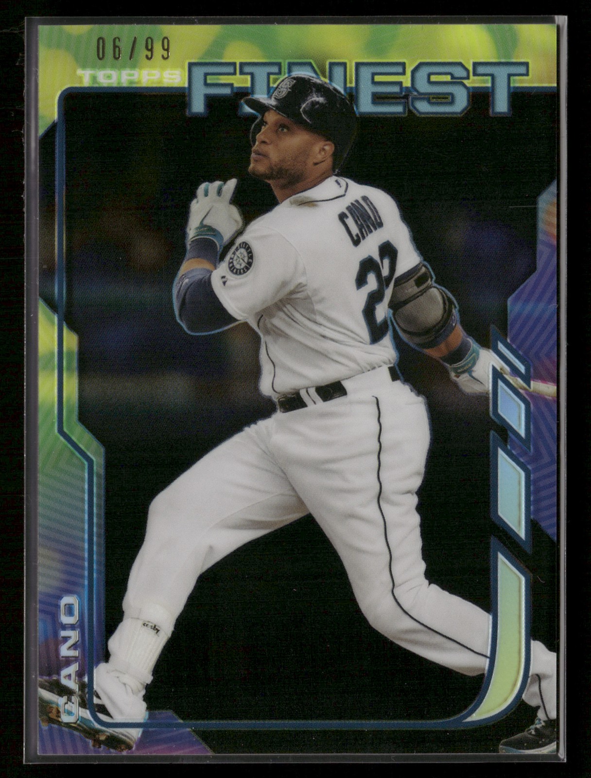2014 Finest #70 Robinson Cano Black Refractors #/99 Mariners