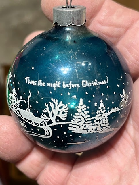 VINTAGE SHINY BRITE CHRISTMAS ORNAMENT TWAS THE NIGHT BEFORE CHRISTMAS RARE HTF VINTAGE SHINY BRITE CHRISTMAS ORNAMENT TWAS THE NIGHT BEFORE CHRISTMAS RARE HTF