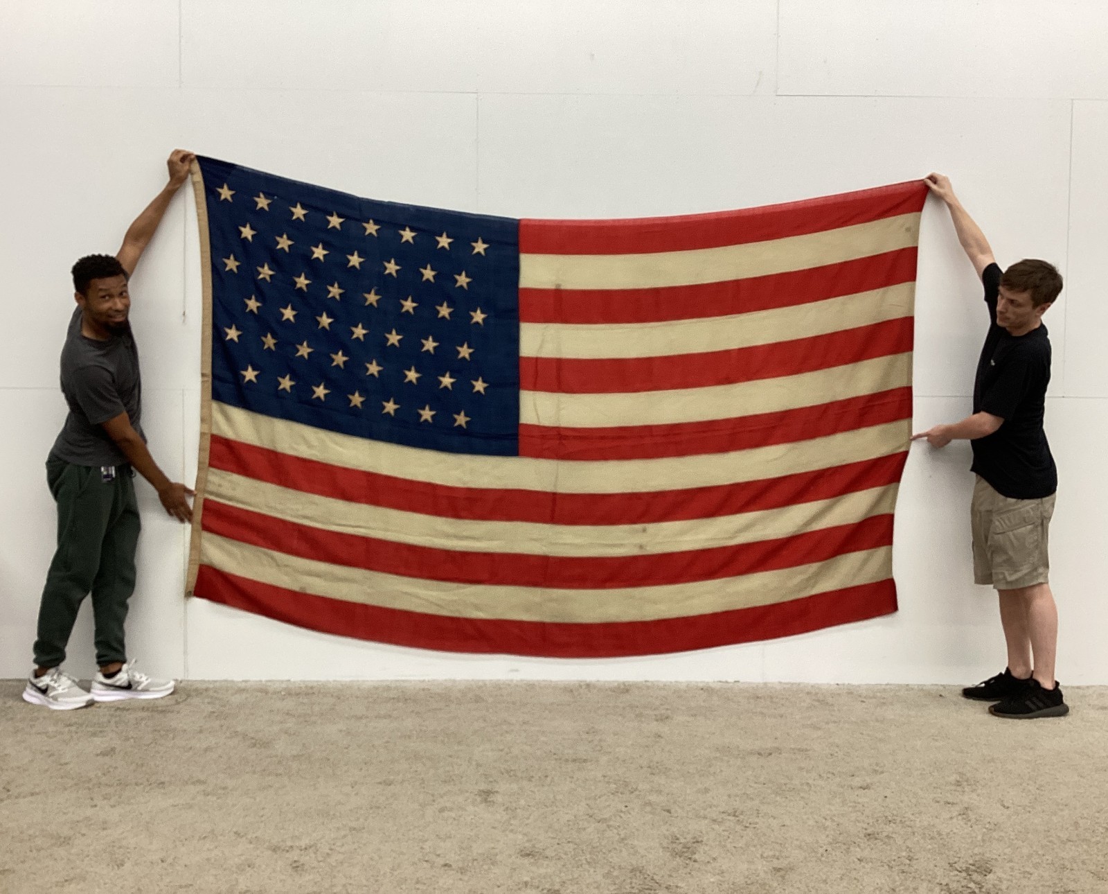 Antique 45 Star Flag, circa: 1896 Spanish American War era 6' x 10'