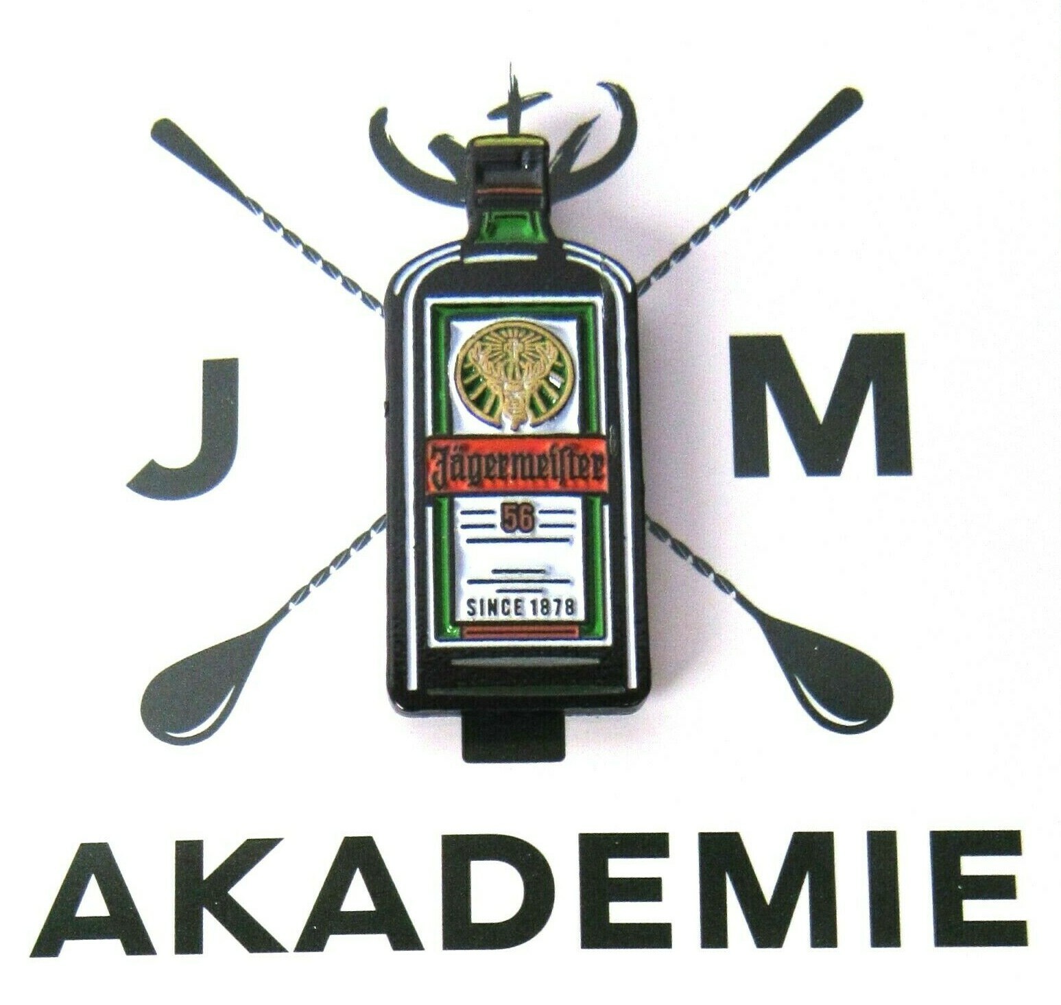 JAGERMEISTER 56 Since 1878 Bottle Shape Lapel Enamel Pin Badge 1.5 JAGERMEISTER 56 Since 1878 Bottle Shape Lapel Enamel Pin Badge 1.5