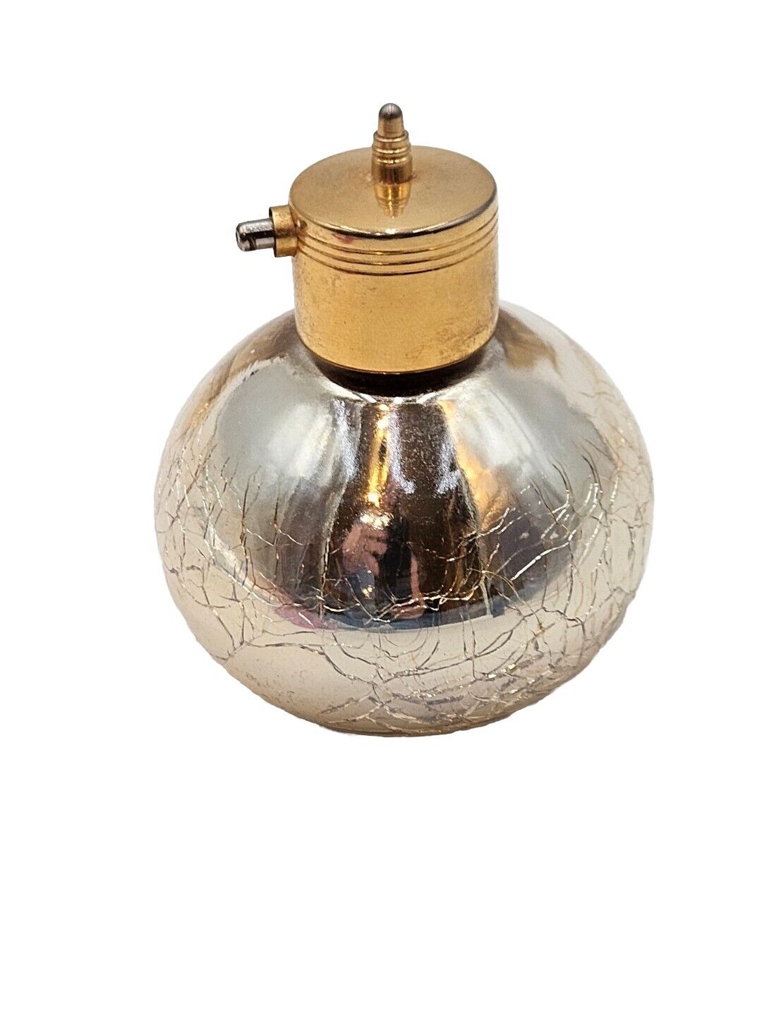 VTG American Mid-Century Modern Crackle Glass DeVilbiss  Atomizer Perfume Bottle