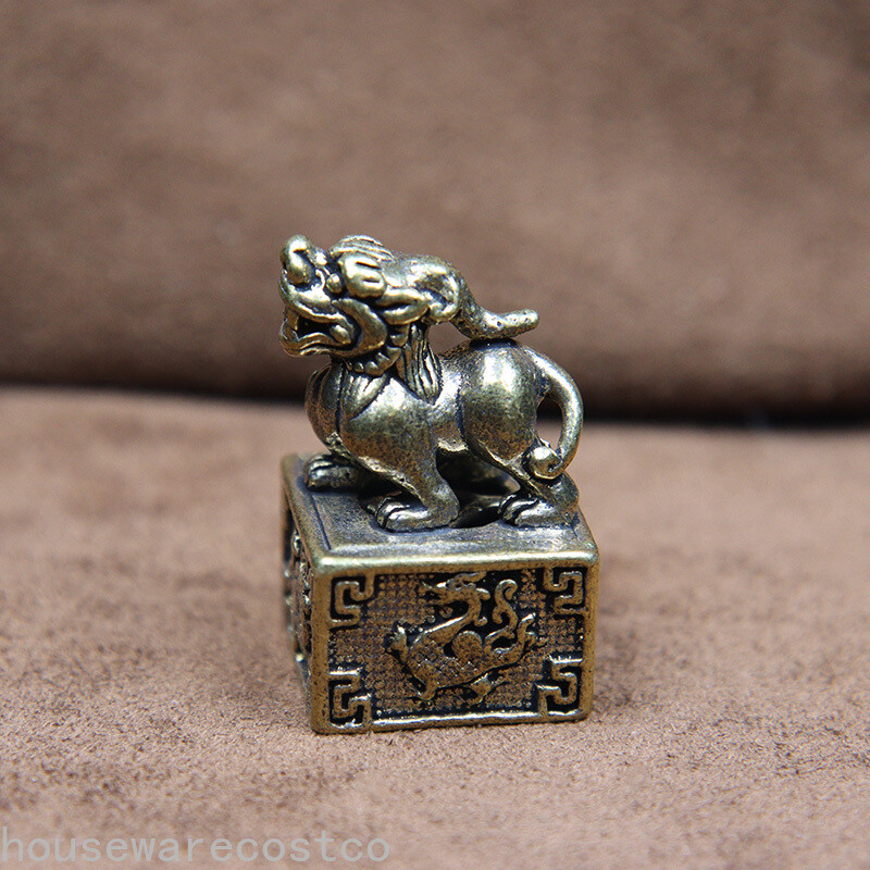 Retro Bronze Seal Animal Miniature Tabletop Handicraft Decoration Accessories