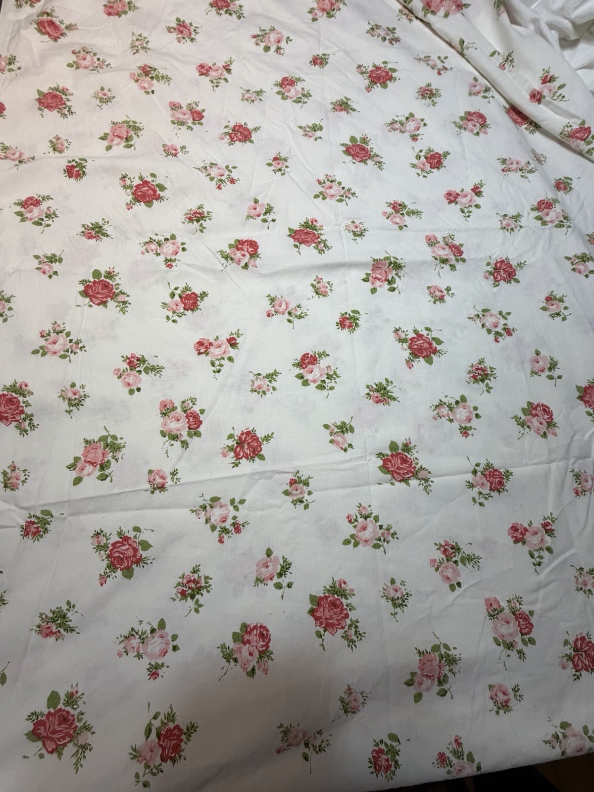 Vintage 1960s Lady Pepperell Floral Flat Bed Sheet Twin Fine Combed Percale USA Vintage 1960s Lady Pepperell Floral Flat Bed Sheet Twin Fine Combed Percale USA