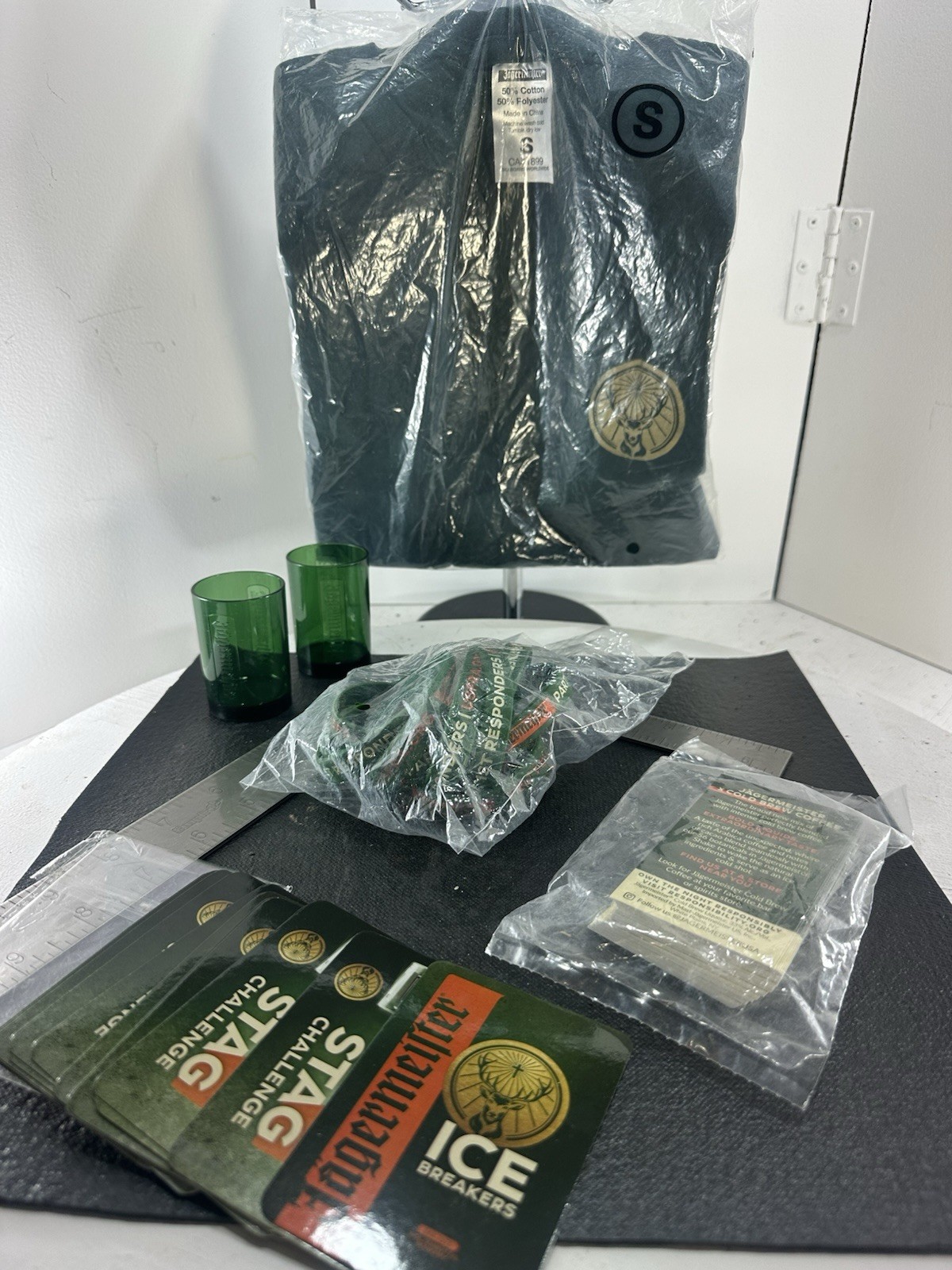 Jagermeister Promo Party Kit Complete Ice Breakers Game Shirt Glasses Bands