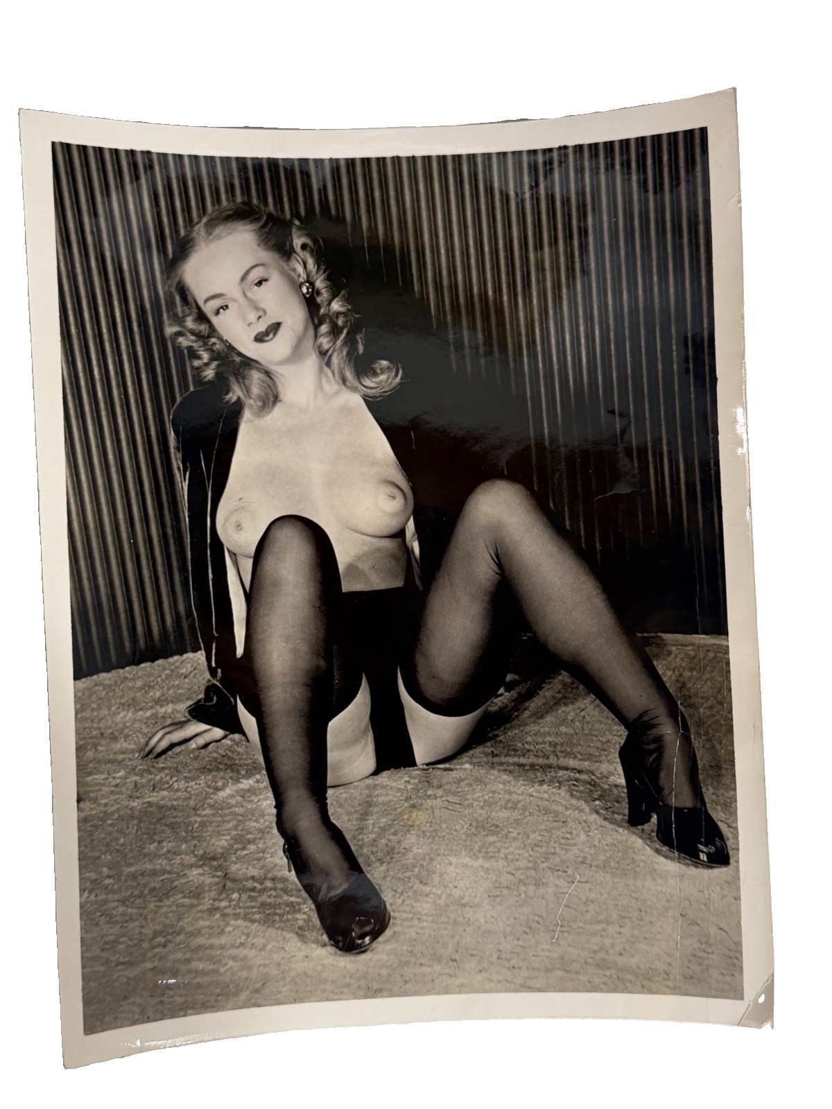 Vintage Black and White Pin Up Glamour Photograph 8x10 Blonde Model Vintage Black and White Pin Up Glamour Photograph 8x10 Blonde Model