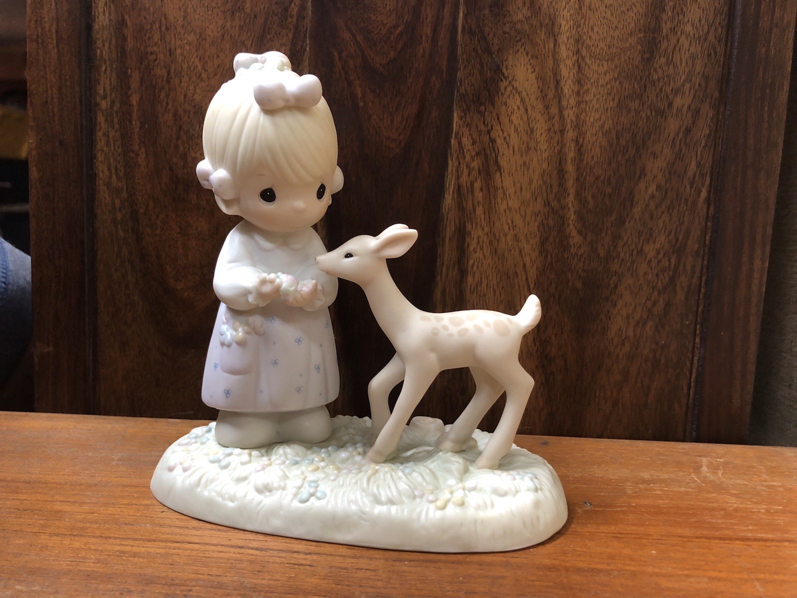Vintage Precious Moments - to My Deer Friend with Box Girl With Fawn -Porcelain Vintage Precious Moments - to My Deer Friend with Box Girl With Fawn -Porcelain