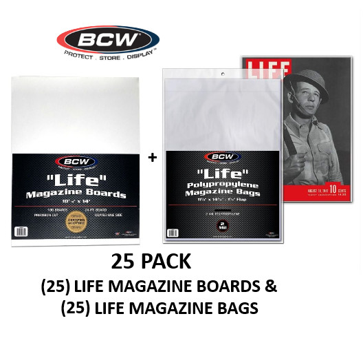BCW - Life Magazine (25) Pack - Magazine Boards & Magazine Bags Set BCW - Life Magazine (25) Pack - Magazine Boards & Magazine Bags Set