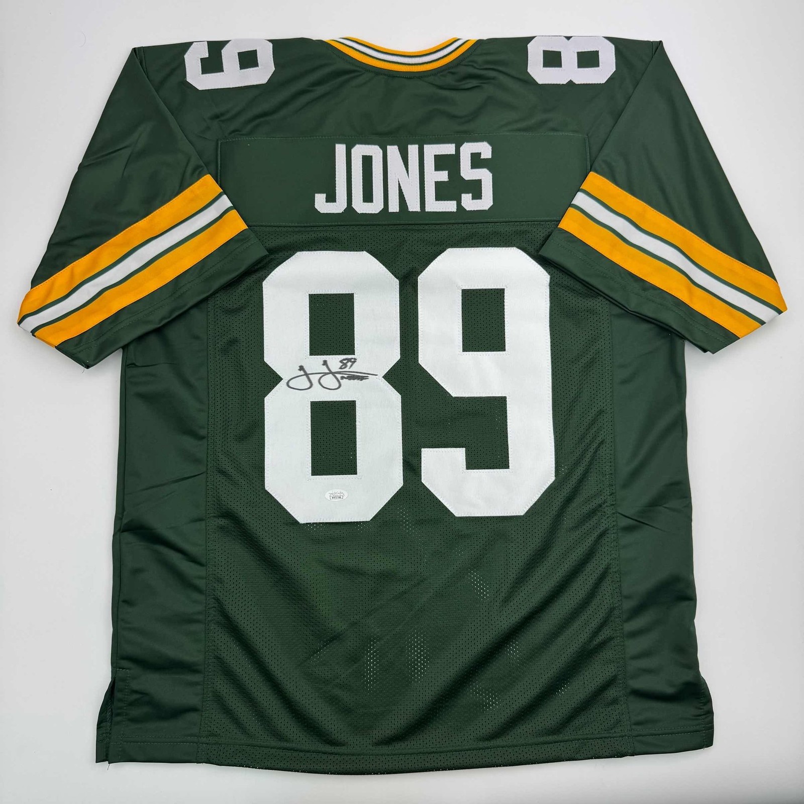 Autographed/Signed James Jones Green Bay Green Football Jersey JSA COA Autographed/Signed James Jones Green Bay Green Football Jersey JSA COA