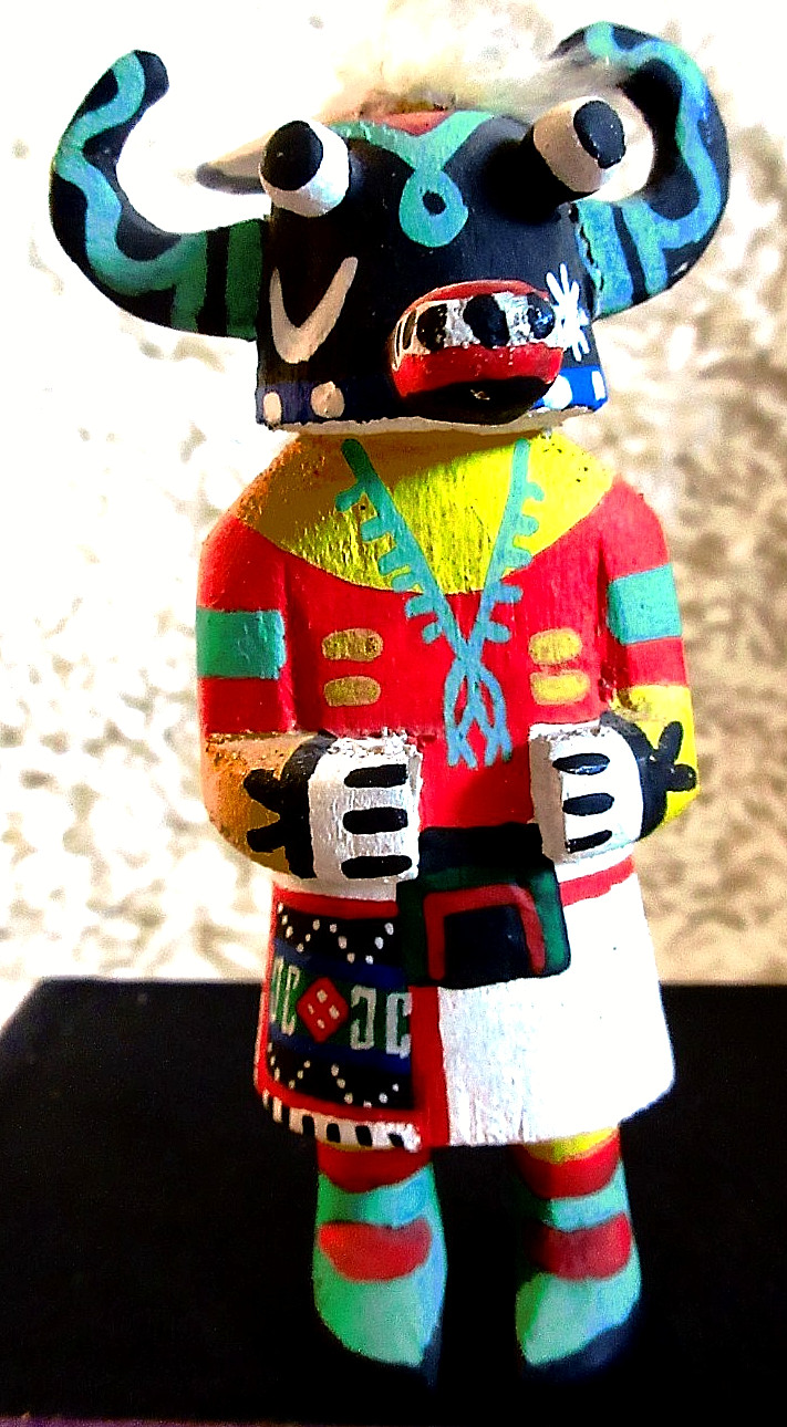 Vintage Mid-Century Colorful Hopi Hote Clown Kachina Doll Vintage Mid-Century Colorful Hopi Hote Clown Kachina Doll