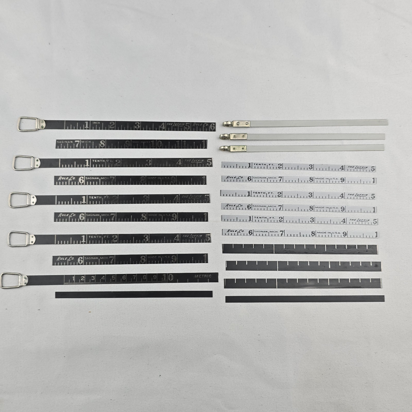 Vintage Lufkin Rule Co Measuring Rule Parts Lot 23 Pieces Saginaw MI USA Vintage Lufkin Rule Co Measuring Rule Parts Lot 23 Pieces Saginaw MI USA