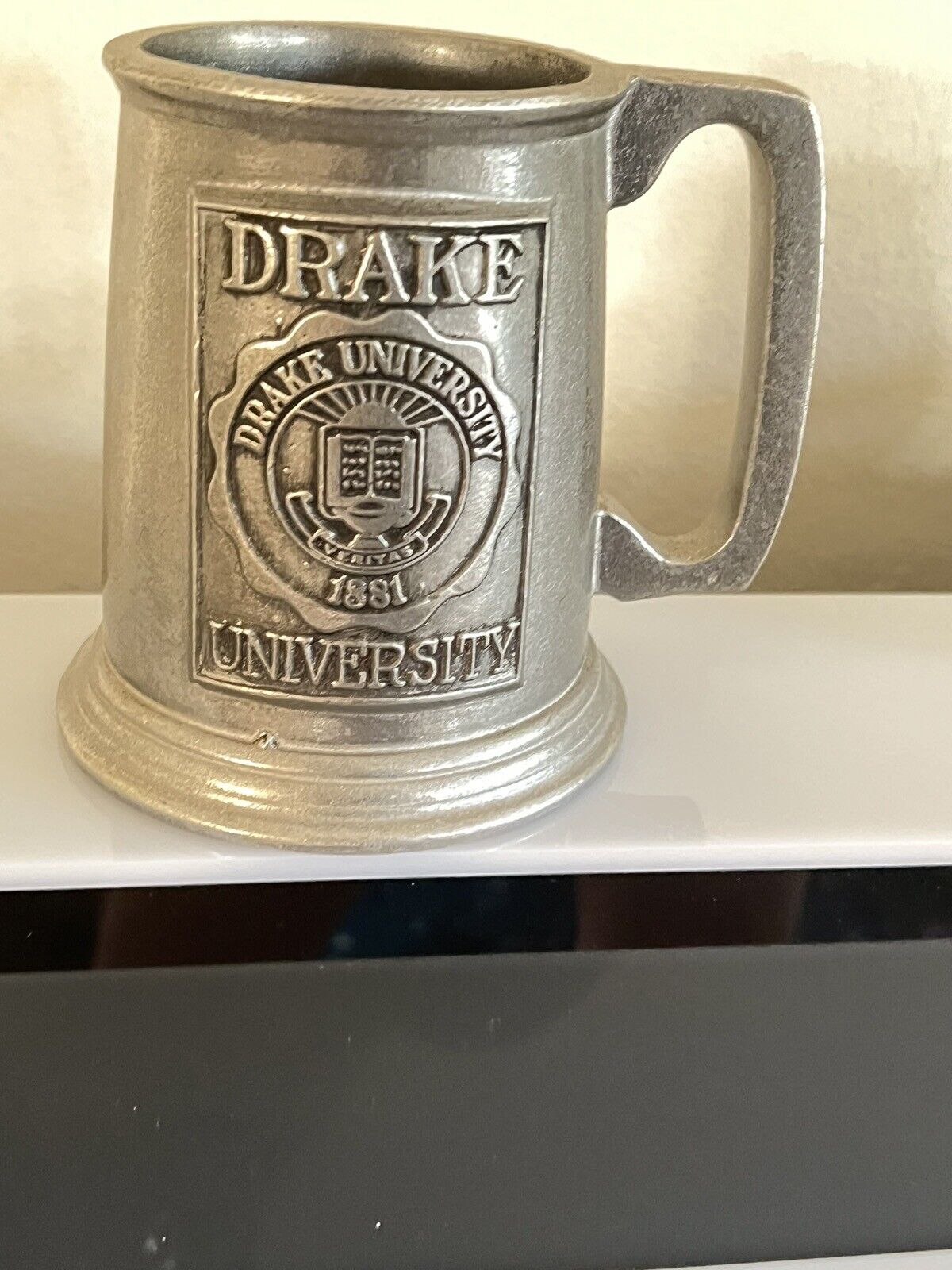 Pewter Drake University Stein Mug 5” Tall, 4” Wide , 6”wide With Handle