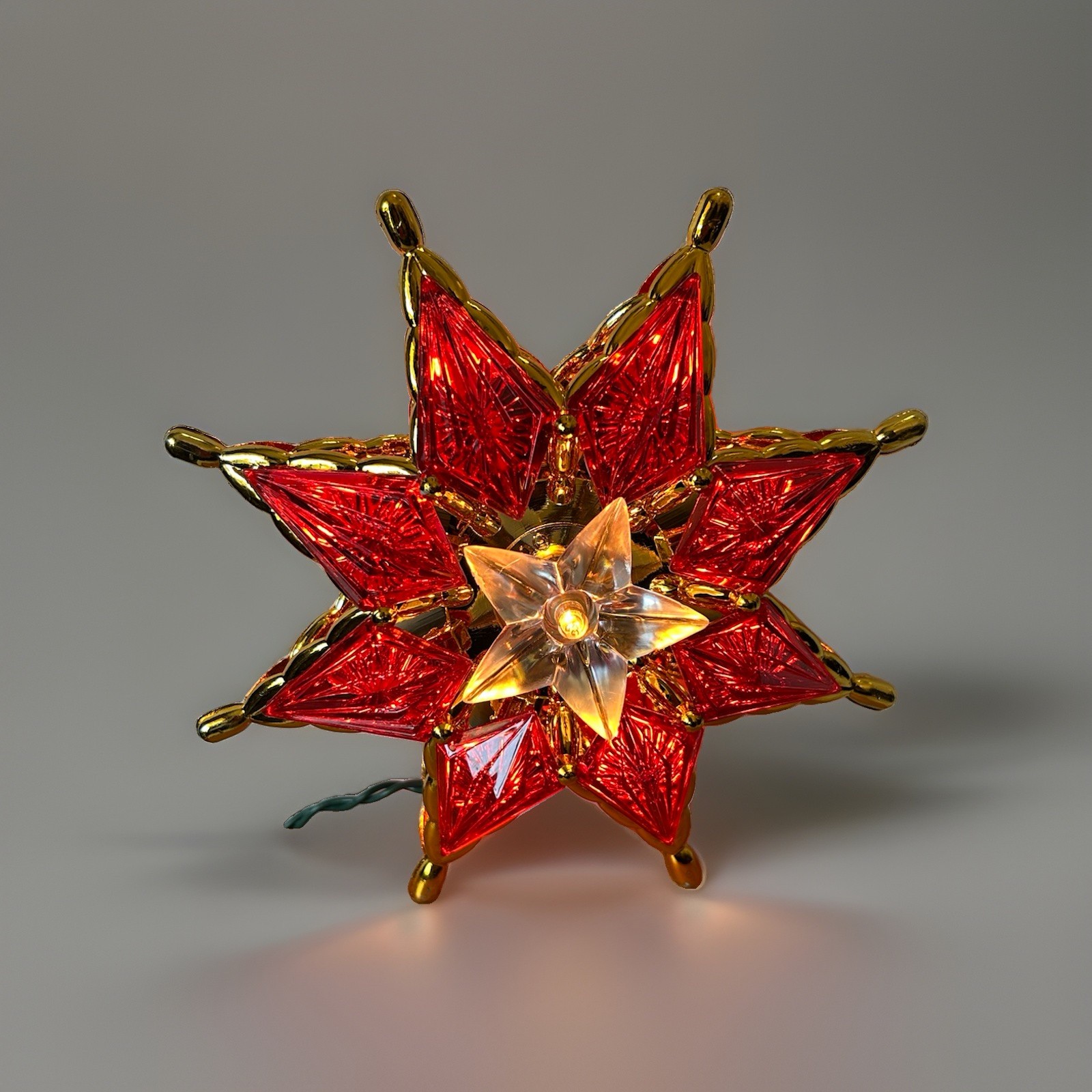Vintage 1993 Bob Ho Lighted Star Tree Topper-Red & Gold Retro Christmas Decor Vintage 1993 Bob Ho Lighted Star Tree Topper-Red & Gold Retro Christmas Decor