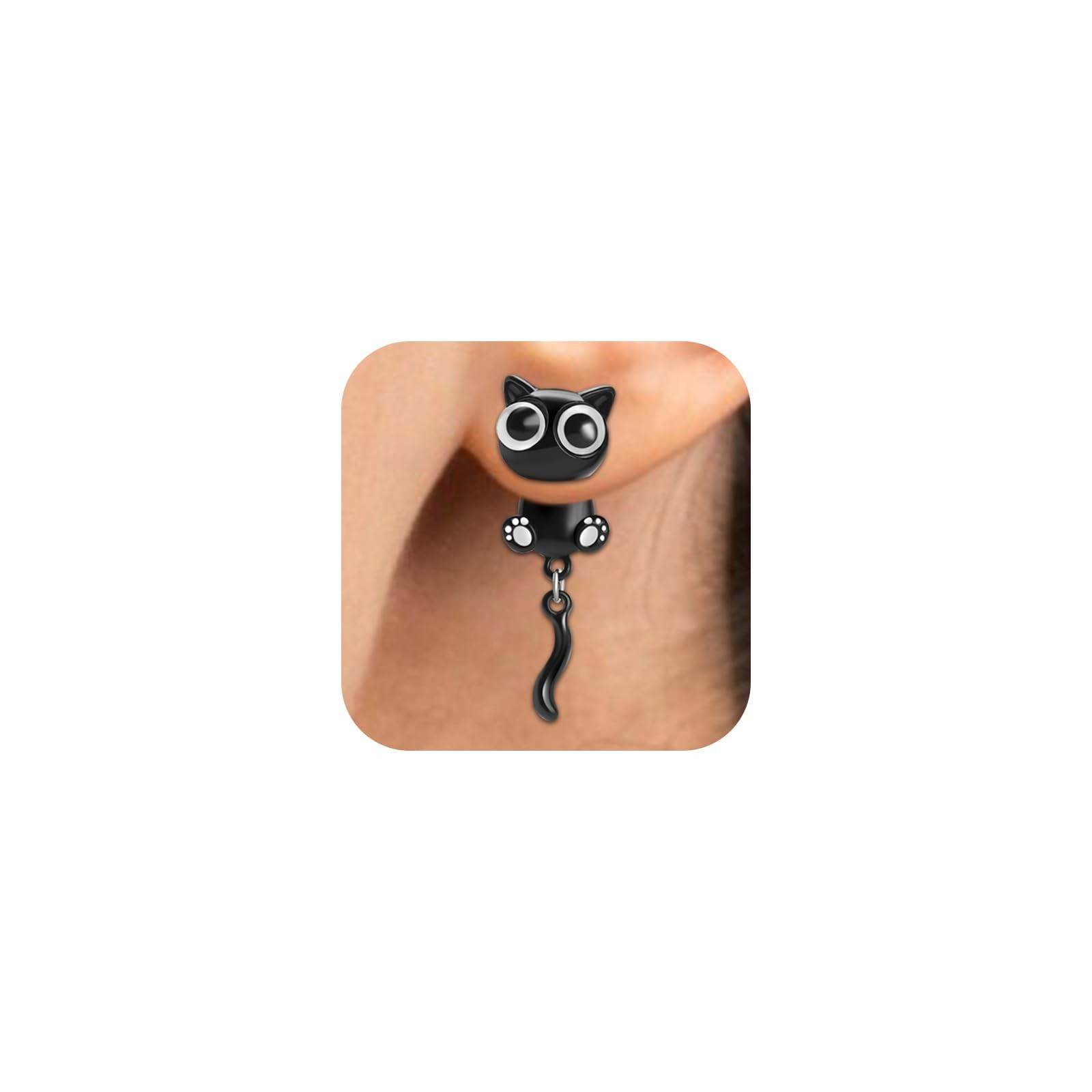 Adorable Black Cat Earrings for Women Cute Paw Stud One size, Adorable Black Cat Earrings for Women Cute Paw Stud One size,