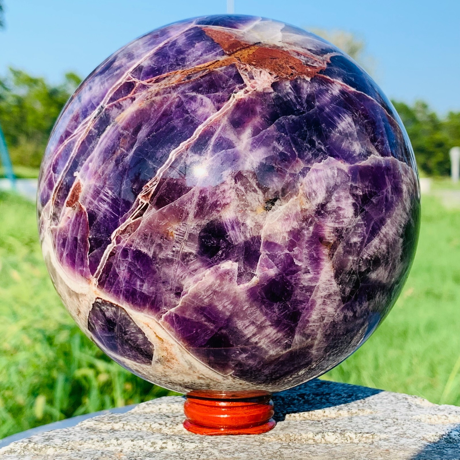 5.5LB Natural Dreamy Amethyst ball Quartz crystal Sphere Crystal Reiki Healing 5.5LB Natural Dreamy Amethyst ball Quartz crystal Sphere Crystal Reiki Healing