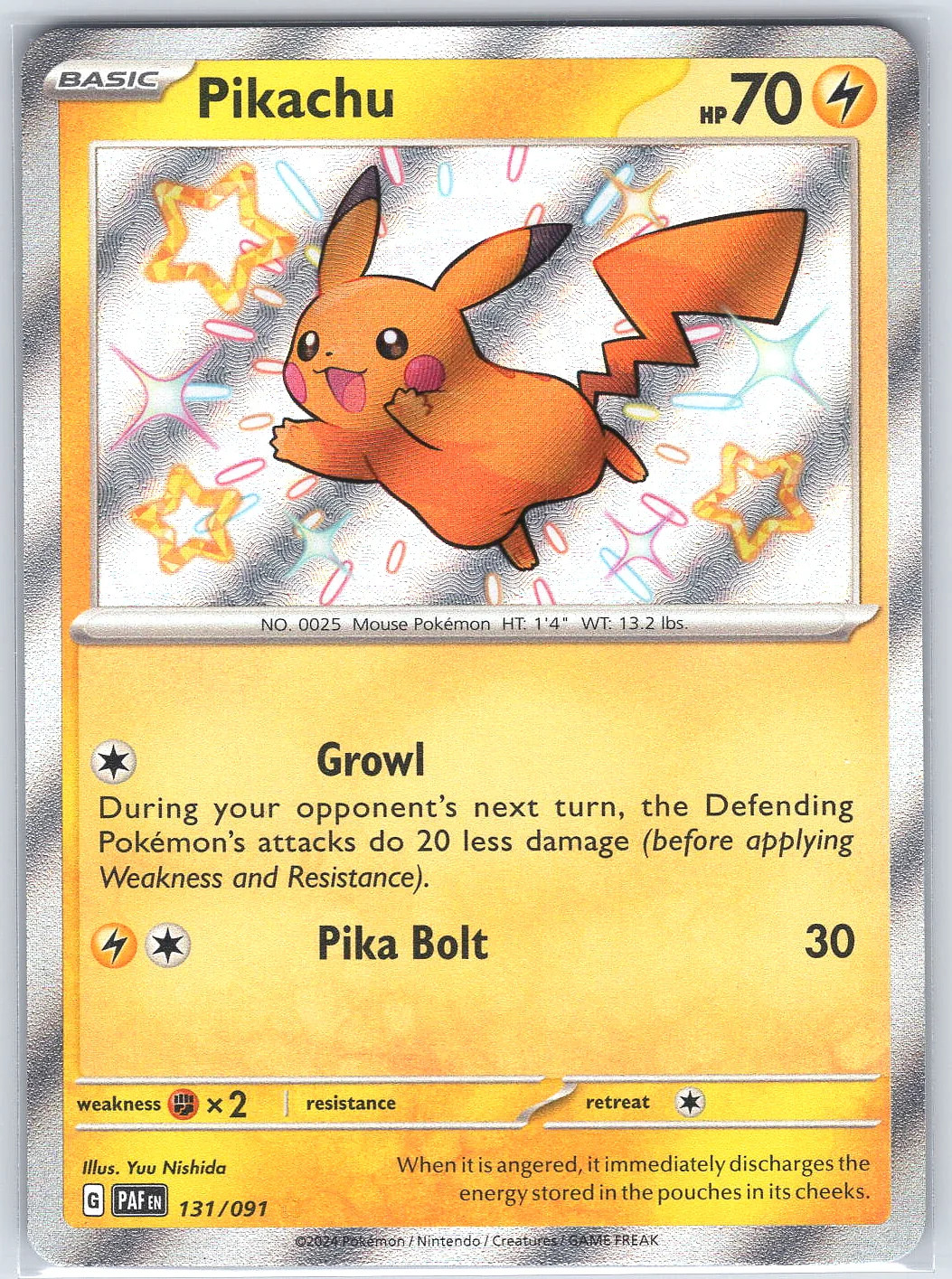 Pikachu #131/091 SV: Paldean Fates Pikachu #131/091 SV: Paldean Fates