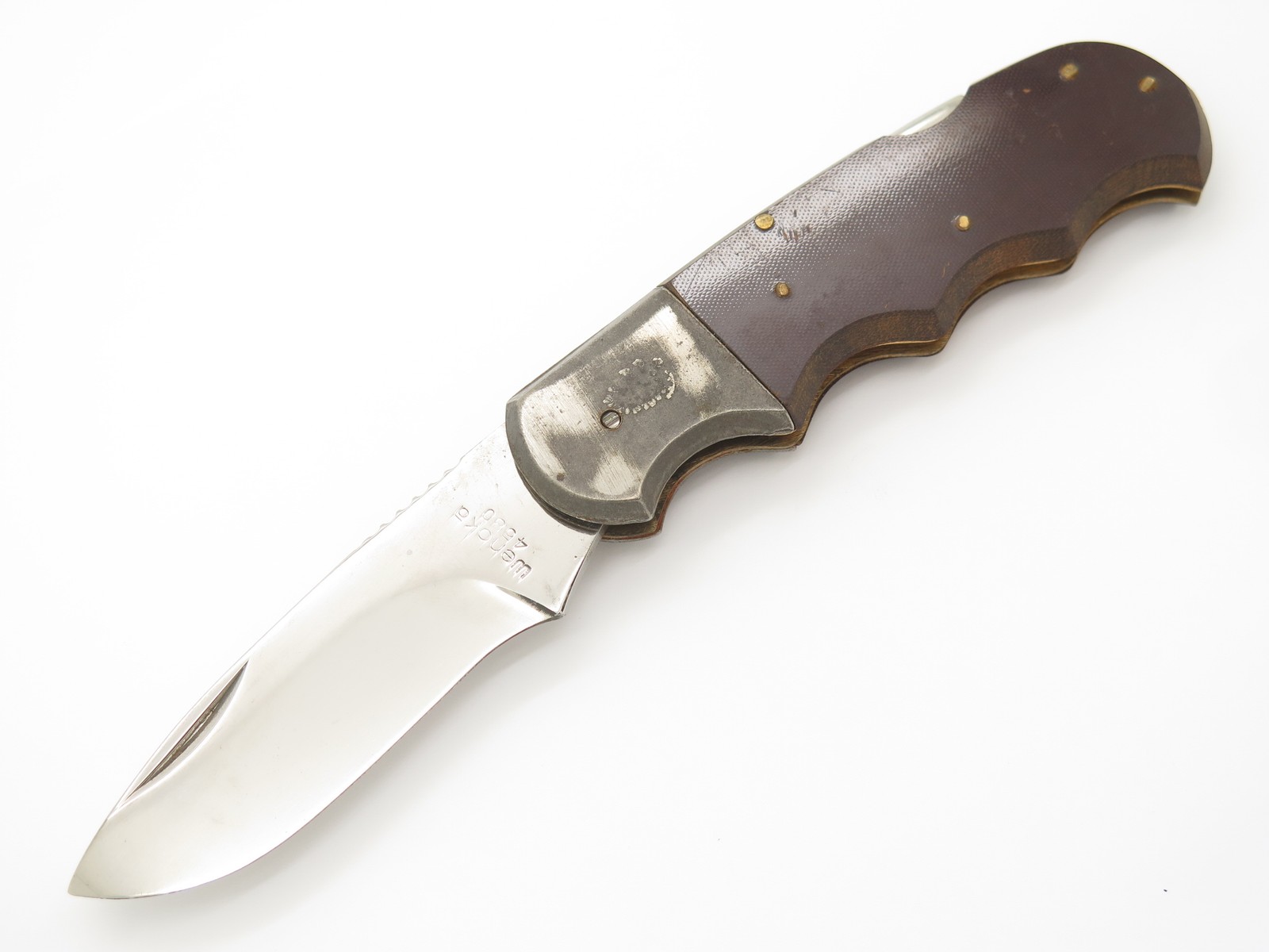Vtg 70s Wenoka Magnum Imai Seki Japan Folding Hunter Lockback Knife Unfinished#1 Vtg 70s Wenoka Magnum Imai Seki Japan Folding Hunter Lockback Knife Unfinished#1