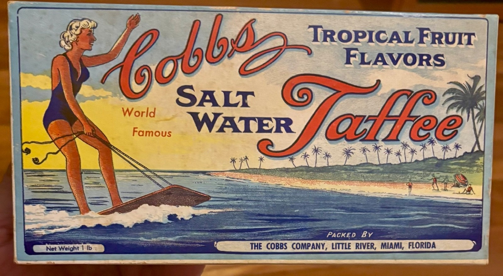 Vintage 1950s Miami Florida Cobb's Salt Water Taffee Candy Box Vintage 1950s Miami Florida Cobb's Salt Water Taffee Candy Box