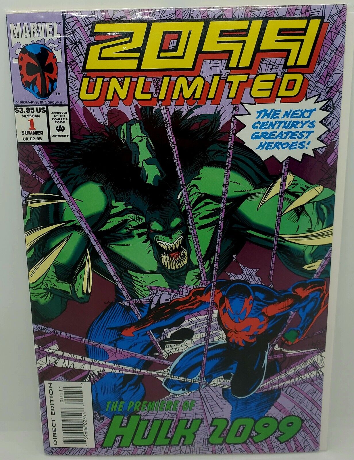 2099 Unlimited #1 VF- 1993 Mid Grade Marvel Comic 1st Appearance of Hulk 2099 🔥