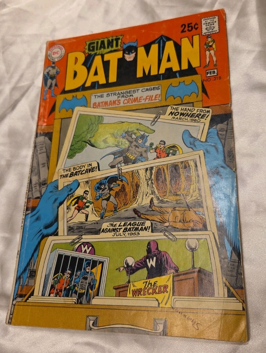BATMAN #218 Giant G67 Mid Grade Lex Luthor Robin DC 1969 BATMAN #218 Giant G67 Mid Grade Lex Luthor Robin DC 1969