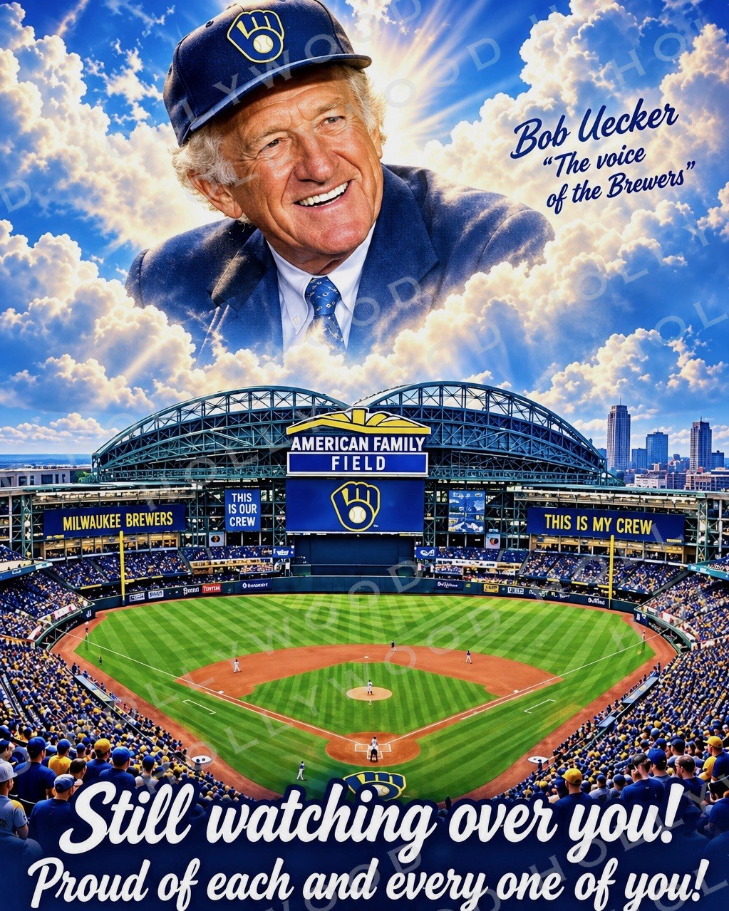 BOB UECKER 8x10 PHOTO MILWAUKEE BREWERS WORLD SERIES 2026 #18 WM BOB UECKER 8x10 PHOTO MILWAUKEE BREWERS WORLD SERIES 2026 #18 WM
