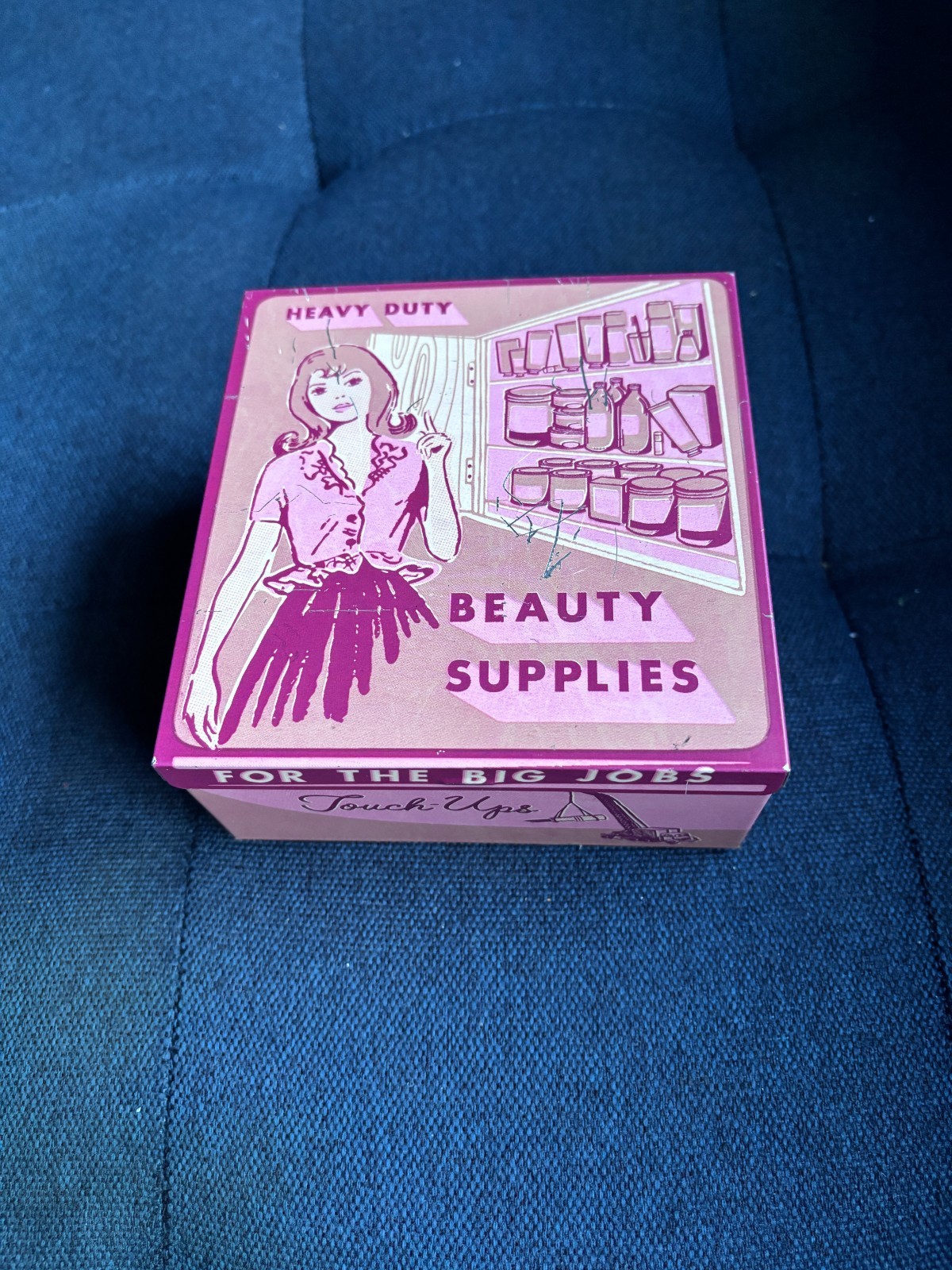 Blue Q Heavy Duty Beauty Supplies Vintage Style Novelty Mini Tin Box Cigar Style Blue Q Heavy Duty Beauty Supplies Vintage Style Novelty Mini Tin Box Cigar Style
