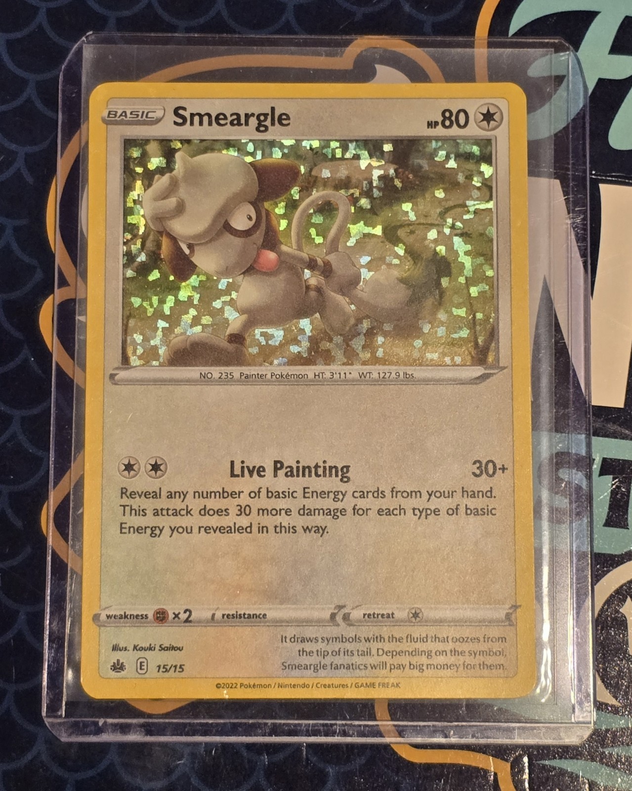 2022 Pokémon Smeargle 15/15 Holo Rare Used Conditions 2022 Pokémon Smeargle 15/15 Holo Rare Used Conditions