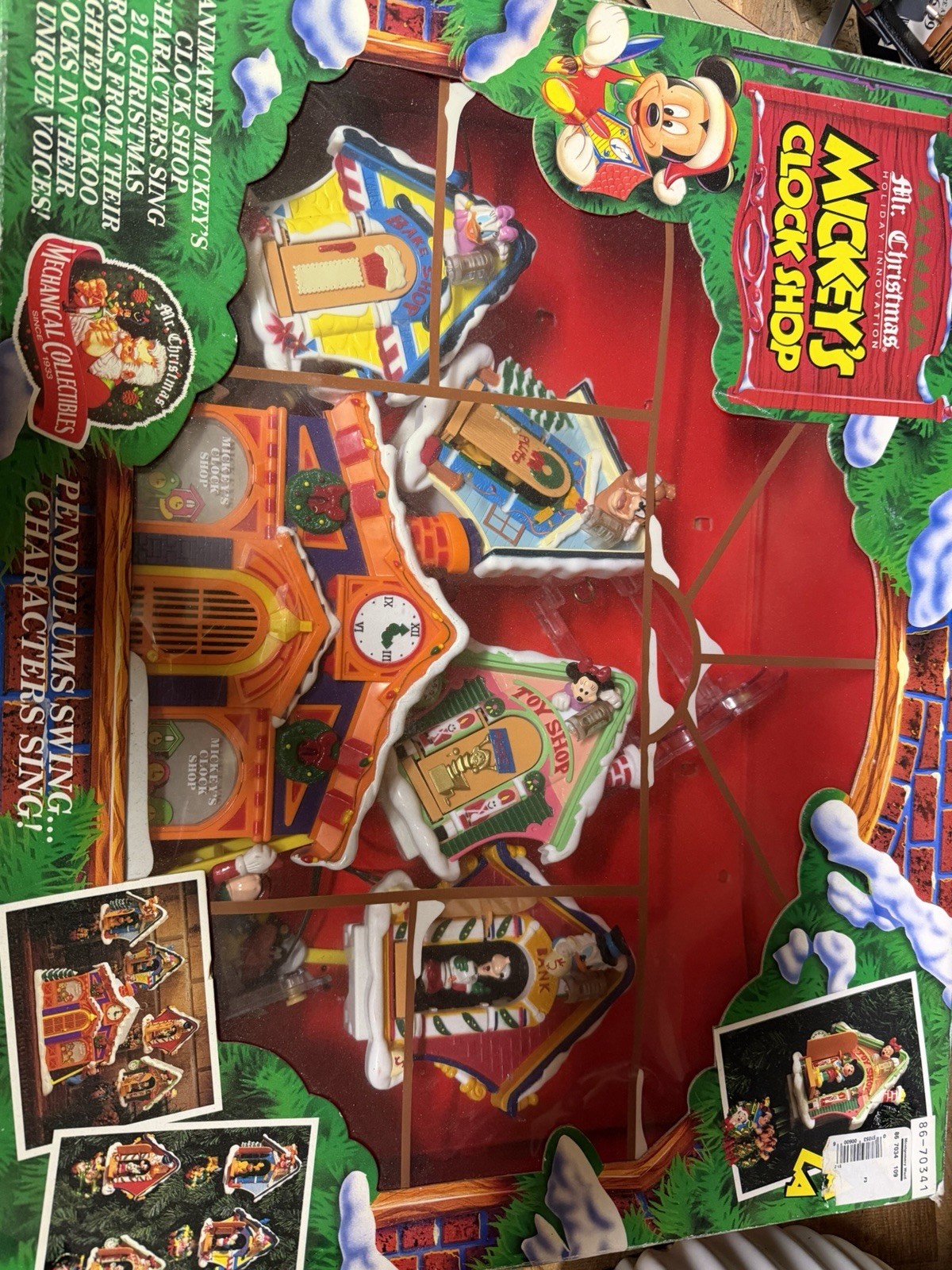 Vintage 1993 Mr. Christmas Disney Mickey\'s Clock Shop Animated Musical Set Vintage 1993 Mr. Christmas Disney Mickey\'s Clock Shop Animated Musical Set