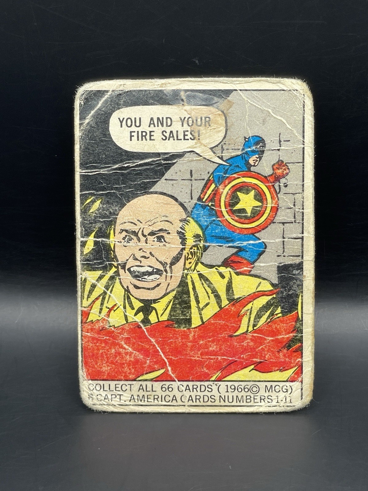 1966 Donruss Marvel Super Heroes Captain America 8 (You And Your Fire Sales) 1966 Donruss Marvel Super Heroes Captain America 8 (You And Your Fire Sales)