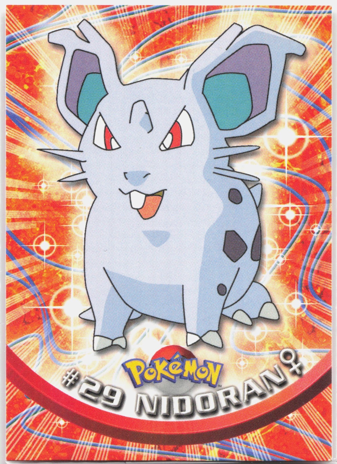 1999 Pokemon Topps Nidoran F #29 Blue Logo Card NM 1999 Pokemon Topps Nidoran F #29 Blue Logo Card NM