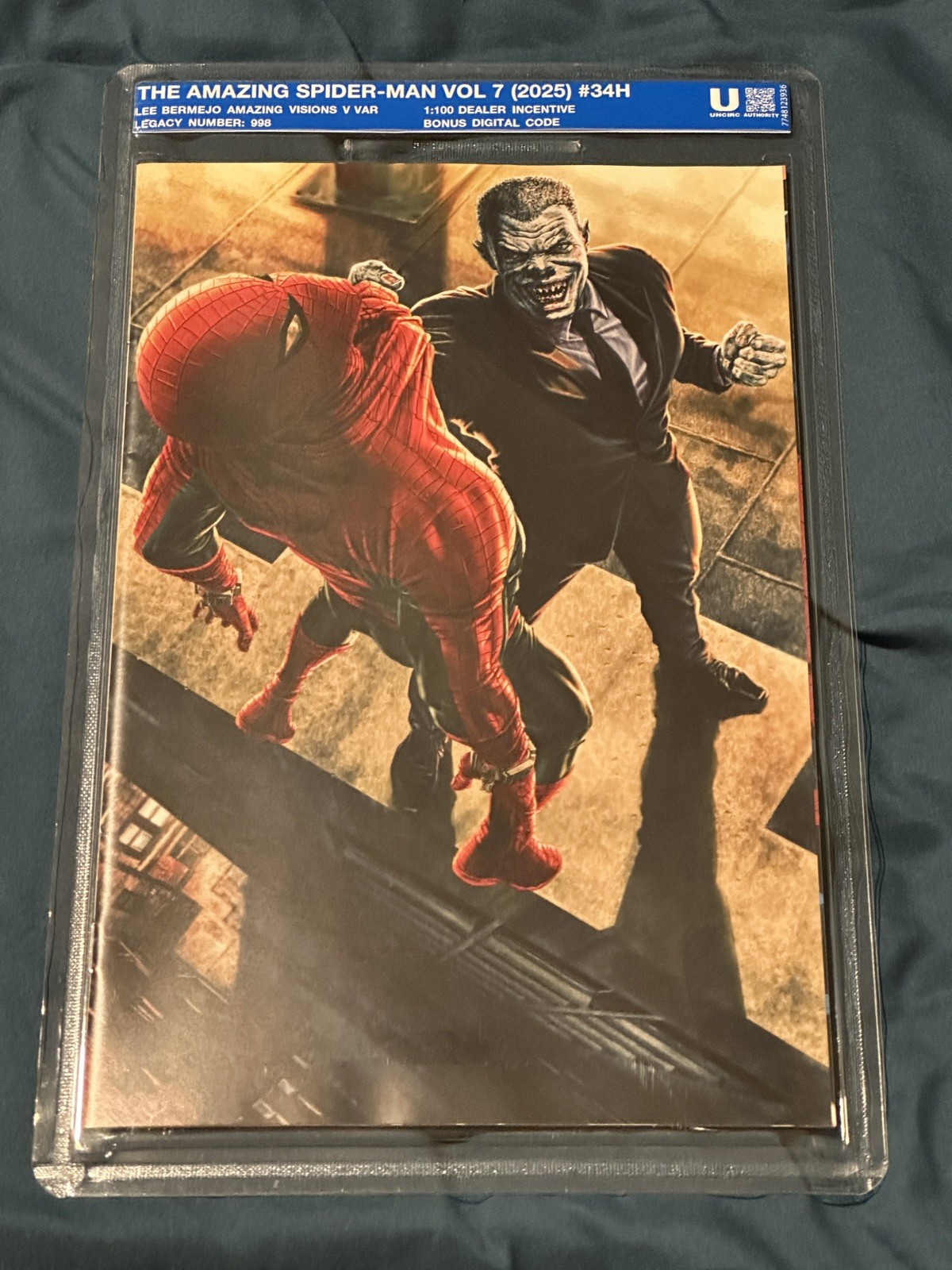SEALED UNCIRCULATED Amazing Spider-Man #34 1:100 Lee Bermejo Virgin Variant SEALED UNCIRCULATED Amazing Spider-Man #34 1:100 Lee Bermejo Virgin Variant