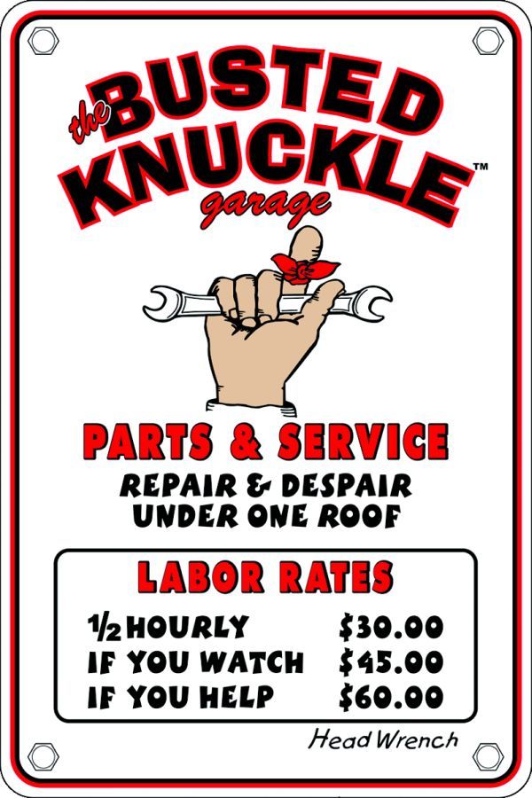 Busted Knuckle 8''x12'' Small Parking Sign Busted Knuckle 8''x12'' Small Parking Sign