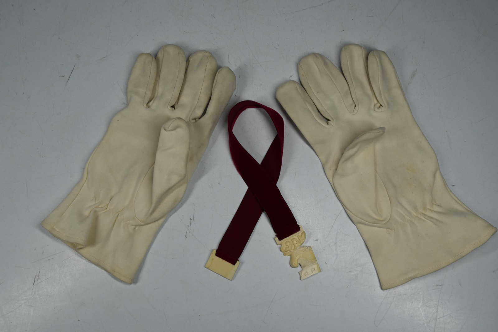 Vintage Royal Order of Moose Medium Gloves and Bible Bookmark Ceremony