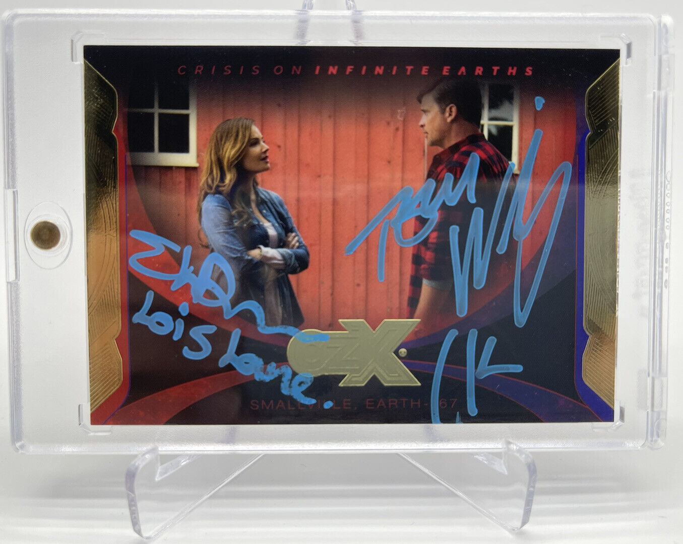 2021 CZX Crisis Infinite Earths Dual Auto Tom Welling Erica Durance Signed JSA