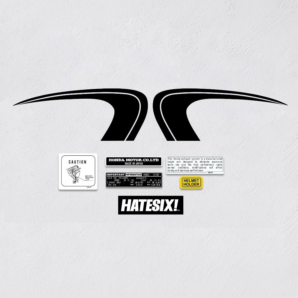 Sticker Decal Honda CB 350 1972 side cover fuel tank Sticker Decal Honda CB 350 1972 side cover fuel tank