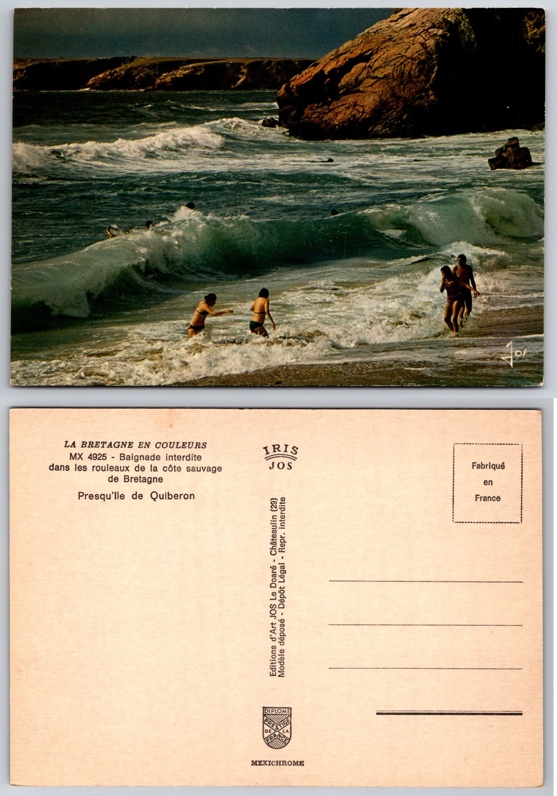 Continental Presquile De Quiberon Beach Postcard Continental Presquile De Quiberon Beach Postcard