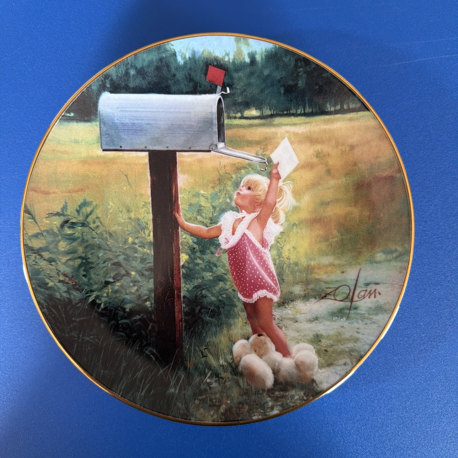 Letter to Grandma Plate by Donald Zolan - The World of Zolan Collection COA Letter to Grandma Plate by Donald Zolan - The World of Zolan Collection COA