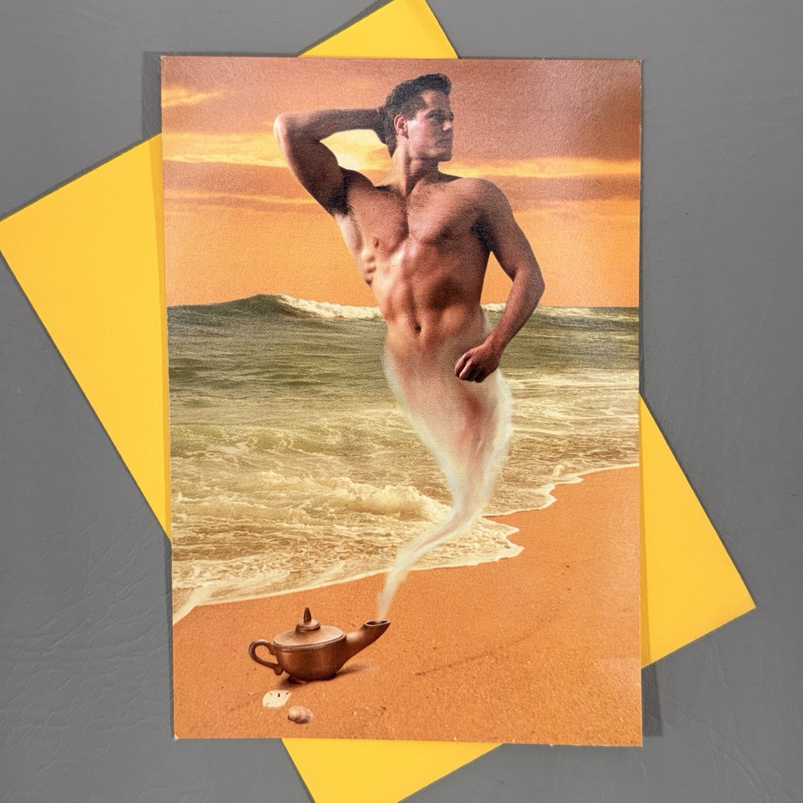 Vintage Hallmark Happy Birthday Card Male Genie Beach Funny Adult Humor Sexy Fun Vintage Hallmark Happy Birthday Card Male Genie Beach Funny Adult Humor Sexy Fun