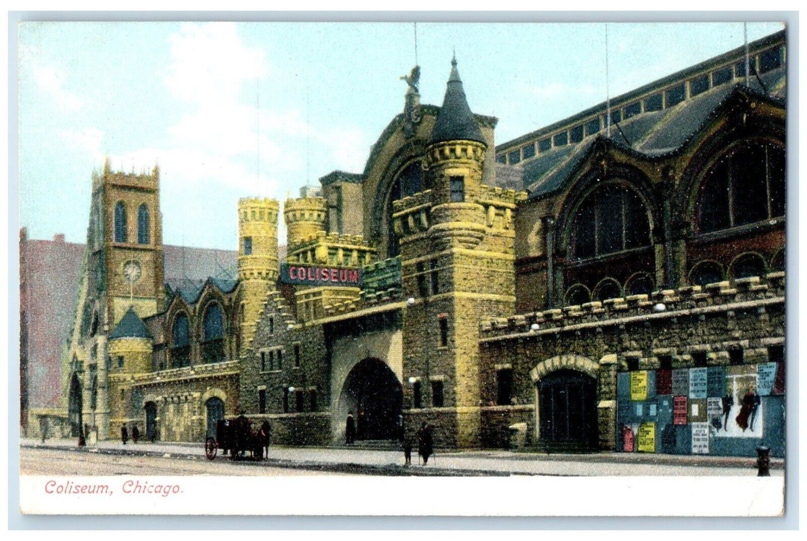 c1910\'s Coliseum Building Street View Chicago Illinois IL Antique Postcard c1910\'s Coliseum Building Street View Chicago Illinois IL Antique Postcard