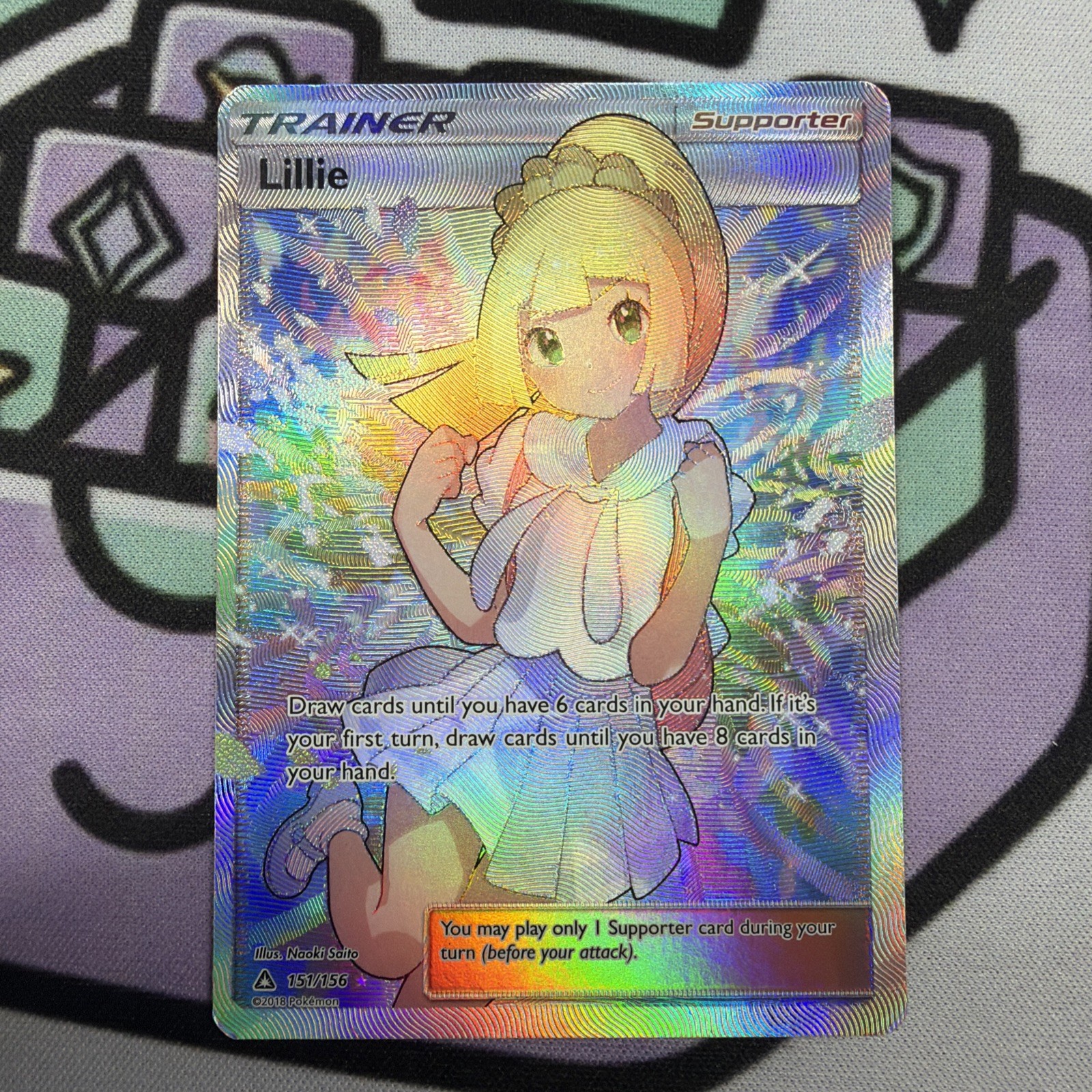 Pokémon Lillie Trainer 151/156 2018 TCG Ultra Prism Full Art LP/MP
