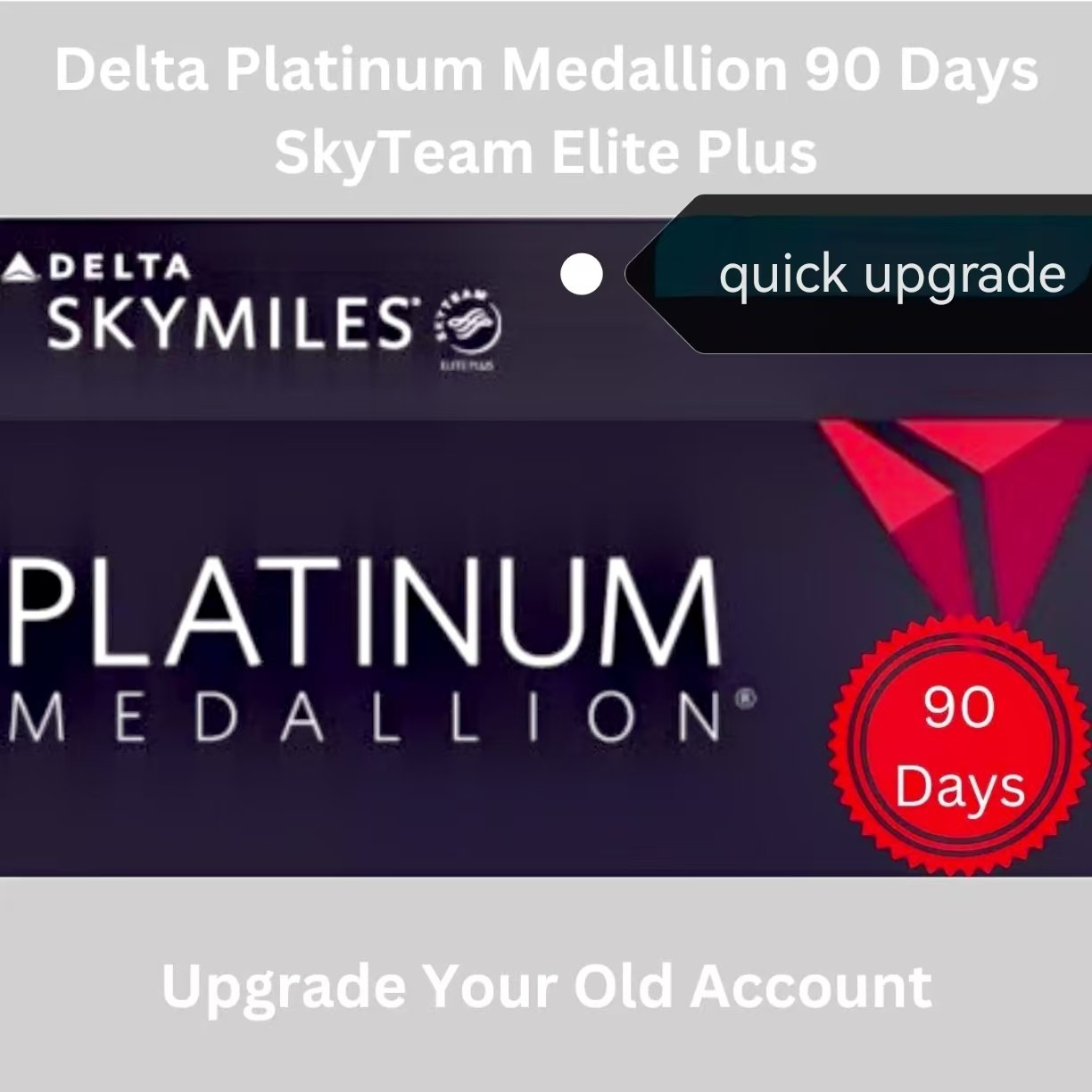 Delta Airlines Platinum Medallion SkyTeam Super Elite upgrade 90 days Delta Airlines Platinum Medallion SkyTeam Super Elite upgrade 90 days