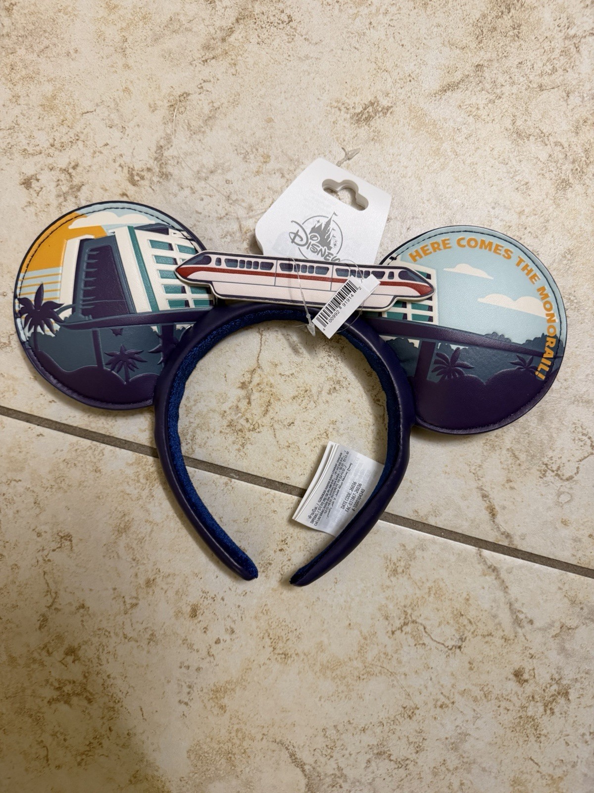 NEW 2025 Disney Parks WDW Contemporary Resort Sliding Monorail Ears Headband New NEW 2025 Disney Parks WDW Contemporary Resort Sliding Monorail Ears Headband New