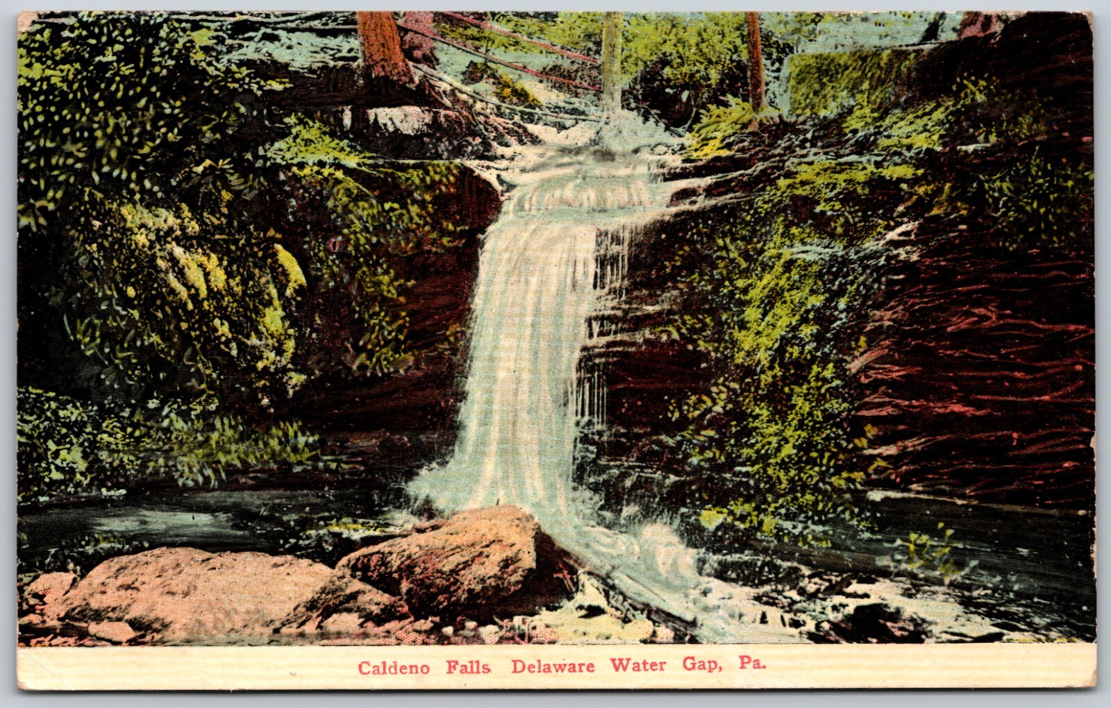 c1912 Caldeno Falls Delaware Water Gap Pennsylvania ANTIQUE Postcard 3295 c1912 Caldeno Falls Delaware Water Gap Pennsylvania ANTIQUE Postcard 3295
