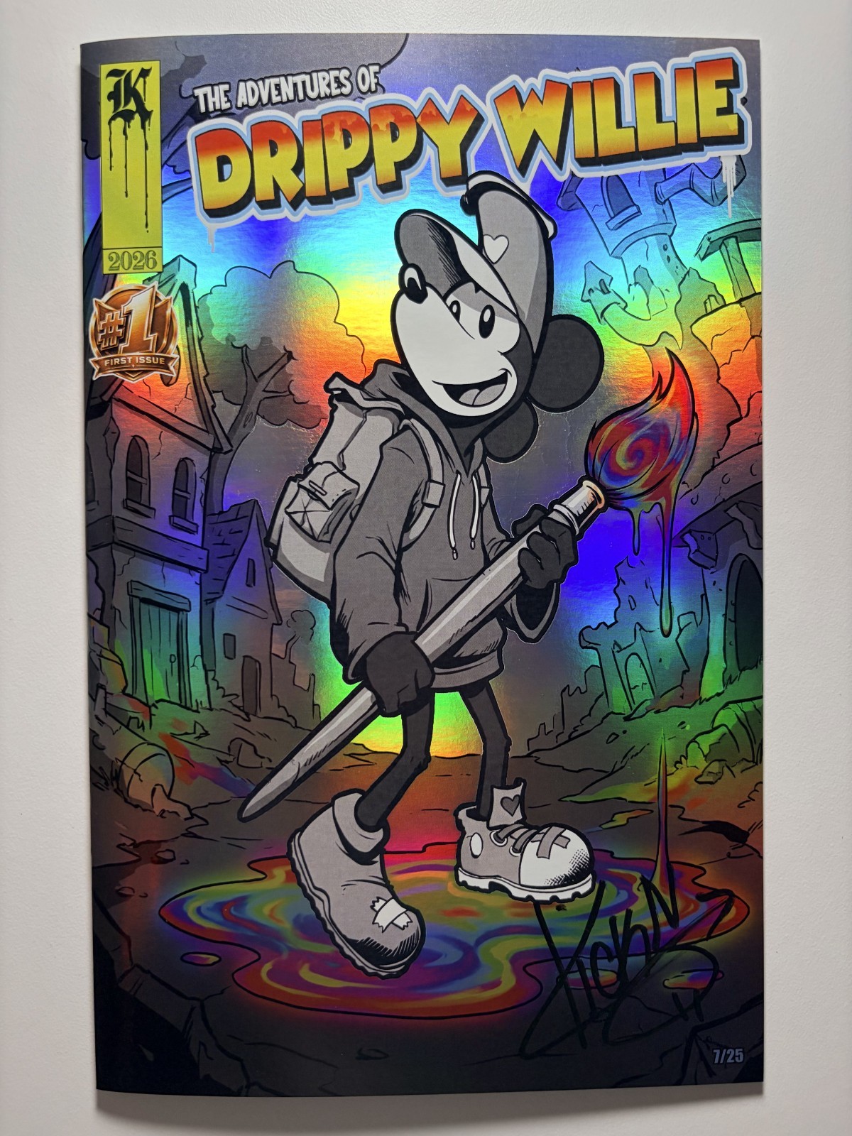 2026 Drippy Willie #1 Kickstradomis Signed Holo Foil Variant 7/25 2026 Drippy Willie #1 Kickstradomis Signed Holo Foil Variant 7/25