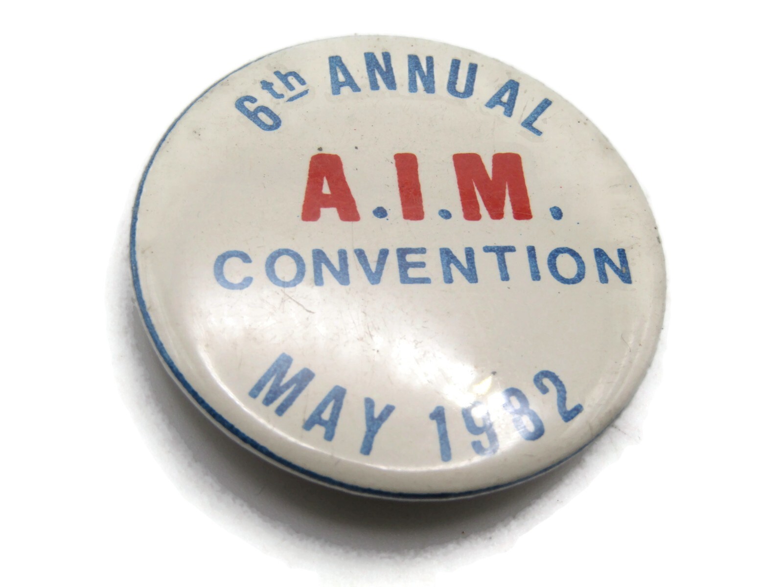 Vintage 1982 A.I.M. 6th Annual Convention Pinback Button Badge May Collectible Vintage 1982 A.I.M. 6th Annual Convention Pinback Button Badge May Collectible
