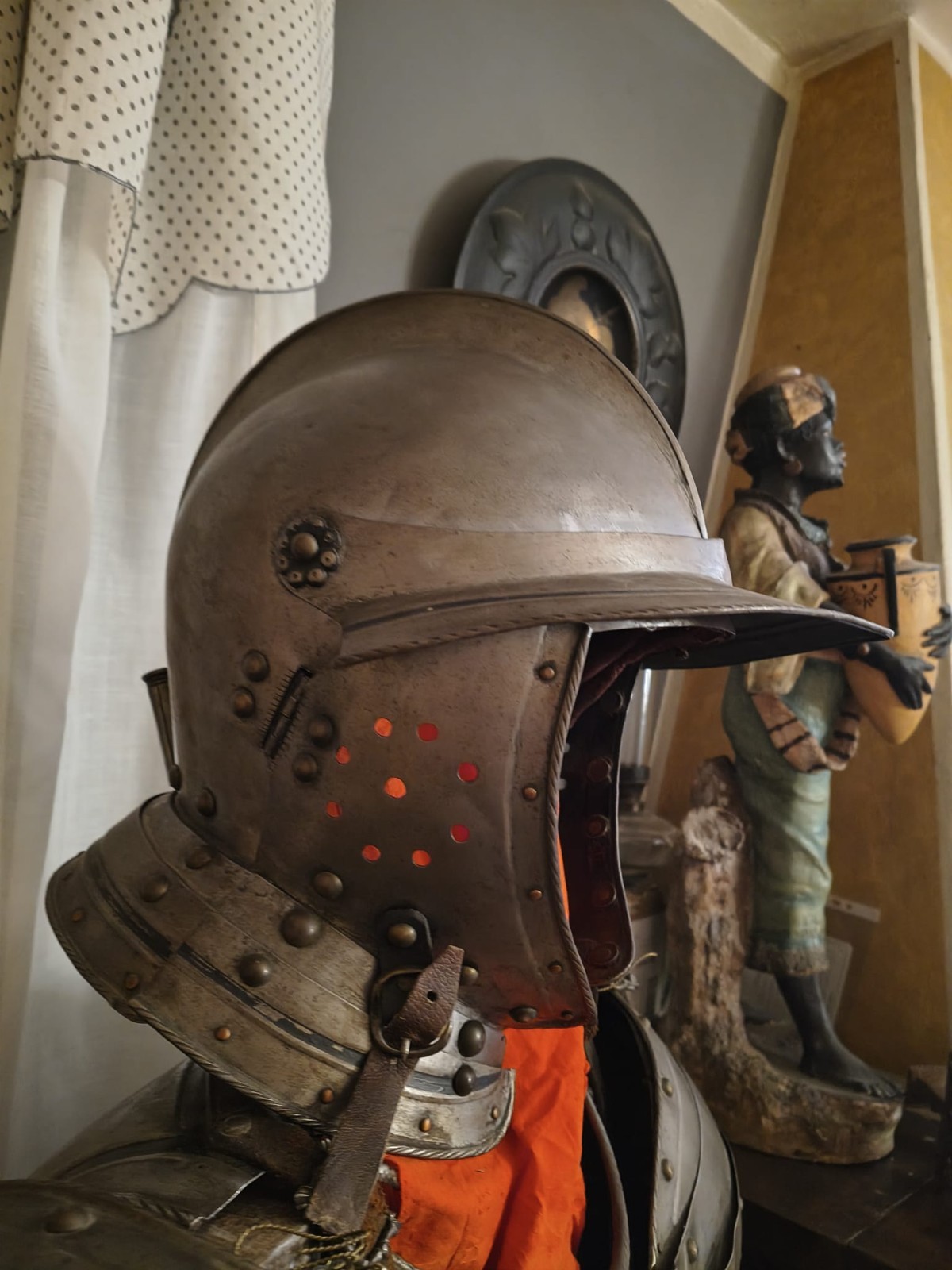 antique Victorian Suit Armor Black And White Knight 