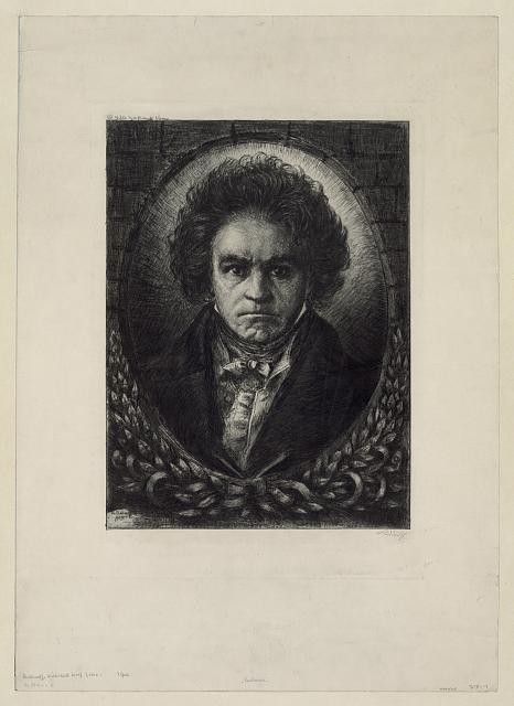 Photo:Beethoven Portrait Print c1930 Composer Classical Music
